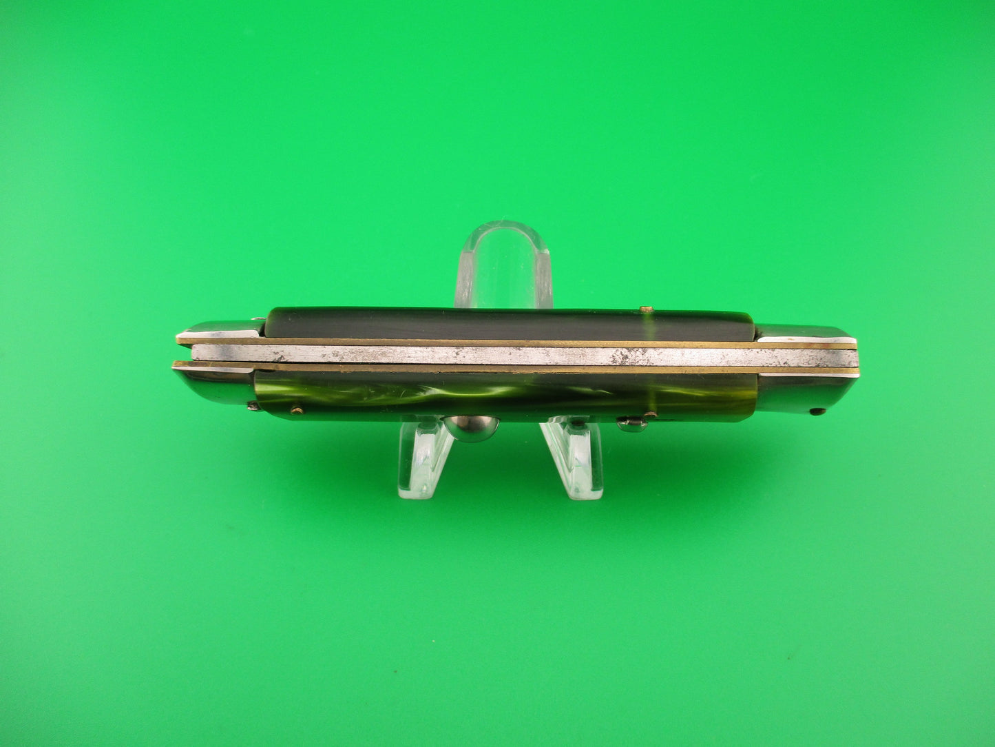 Jndiana EXTRA 20cm Italian Slant Bolster Vintage Green Acrylic automatic knife