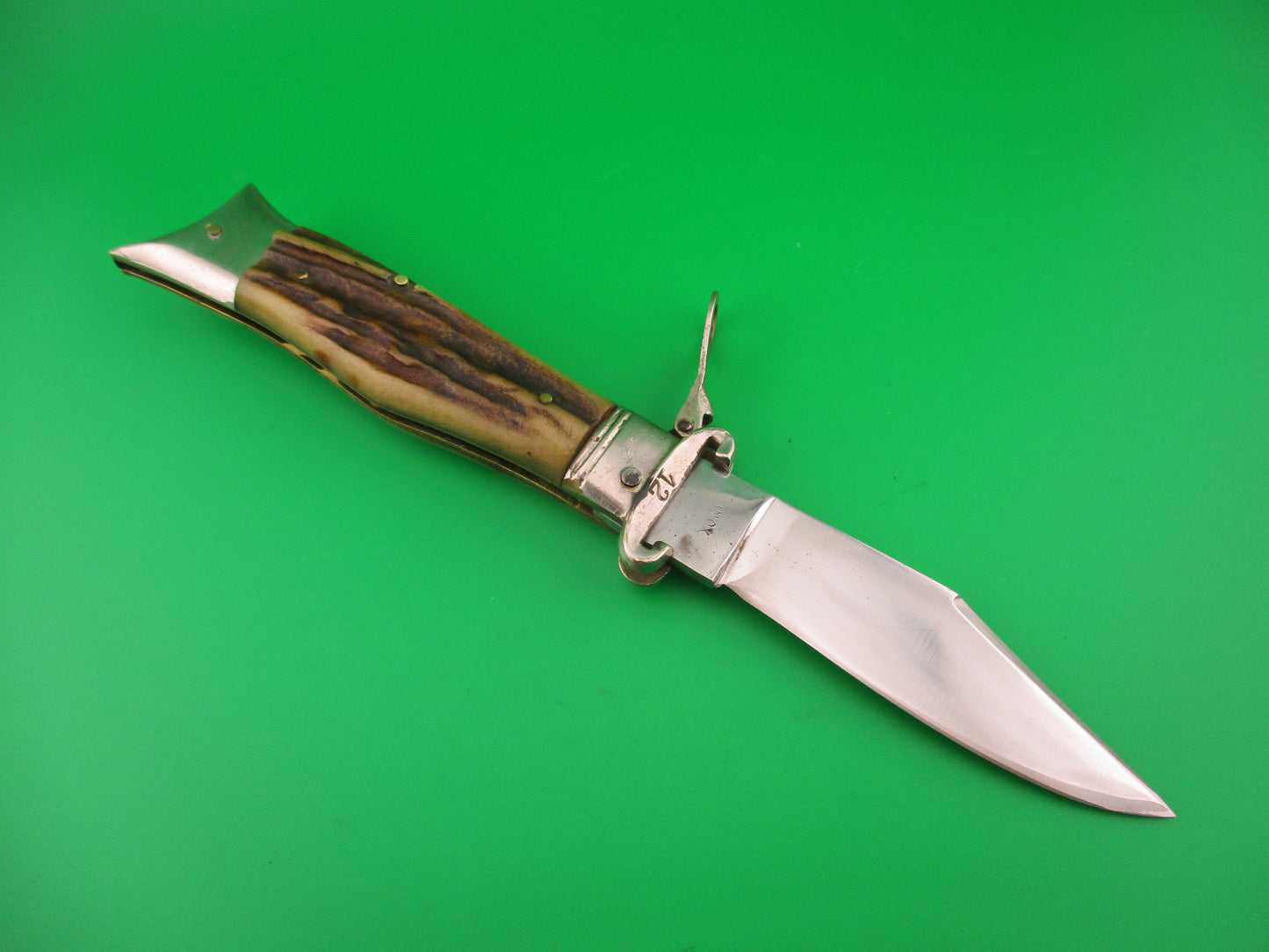 Jndiana INOX 22cm Italian Deer foot Fulcrum release Shell puller switchblade