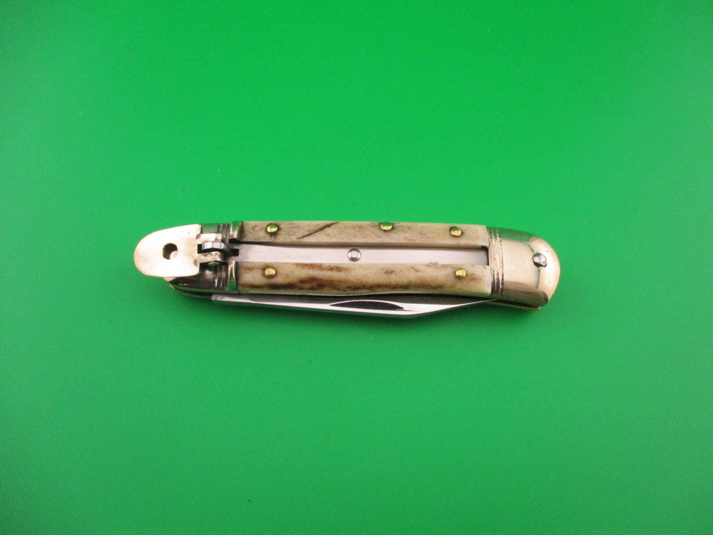 Hubertus 8cm West German Lever Liliput Stag vintage automatic knife