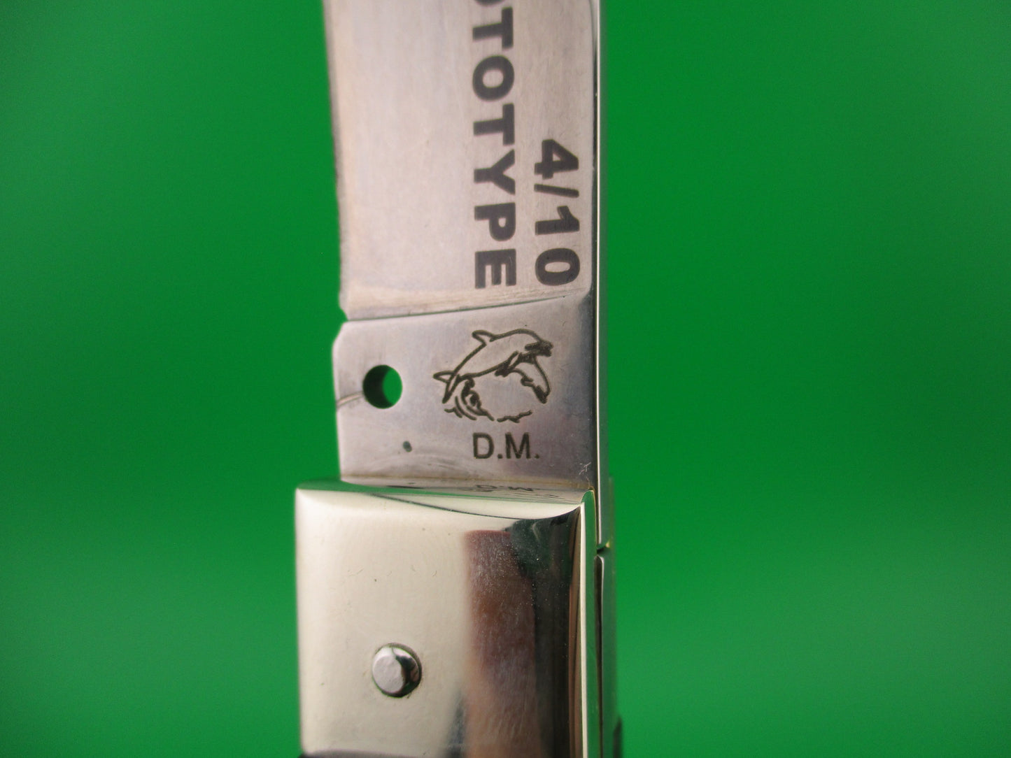 D.M. Dolphin 20cm Italian PROTOTYPE Humpback Horn Camper automatic knife