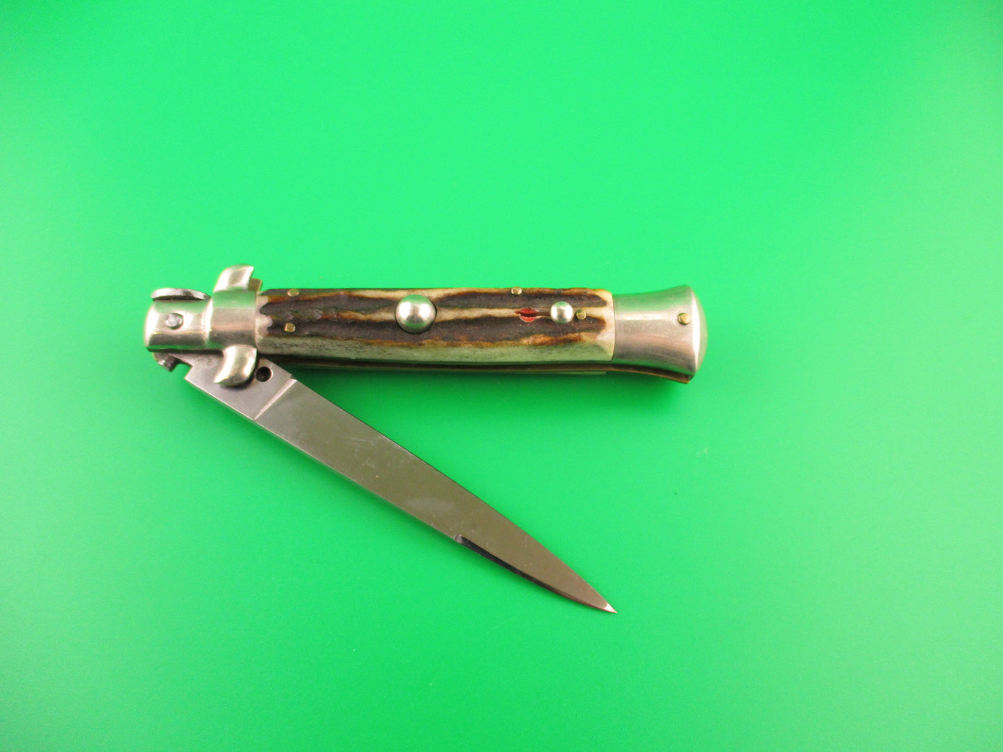 C. Jul Herbertz 21cm Italian Transitional Stiletto Stag Vintage 1960s automatic knife