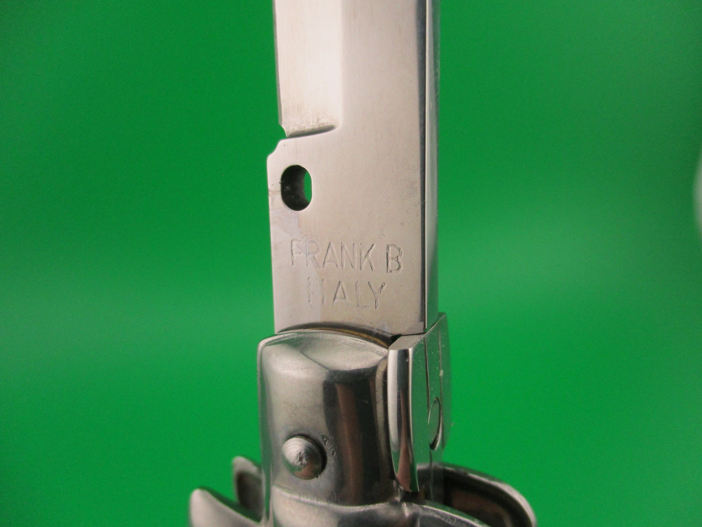 Frank B 23cm Italian 9 inch Stag swivel bolster automatic knife