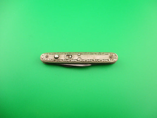 SCHRADE CUT CO German Silver Small double Vintage automatic knife