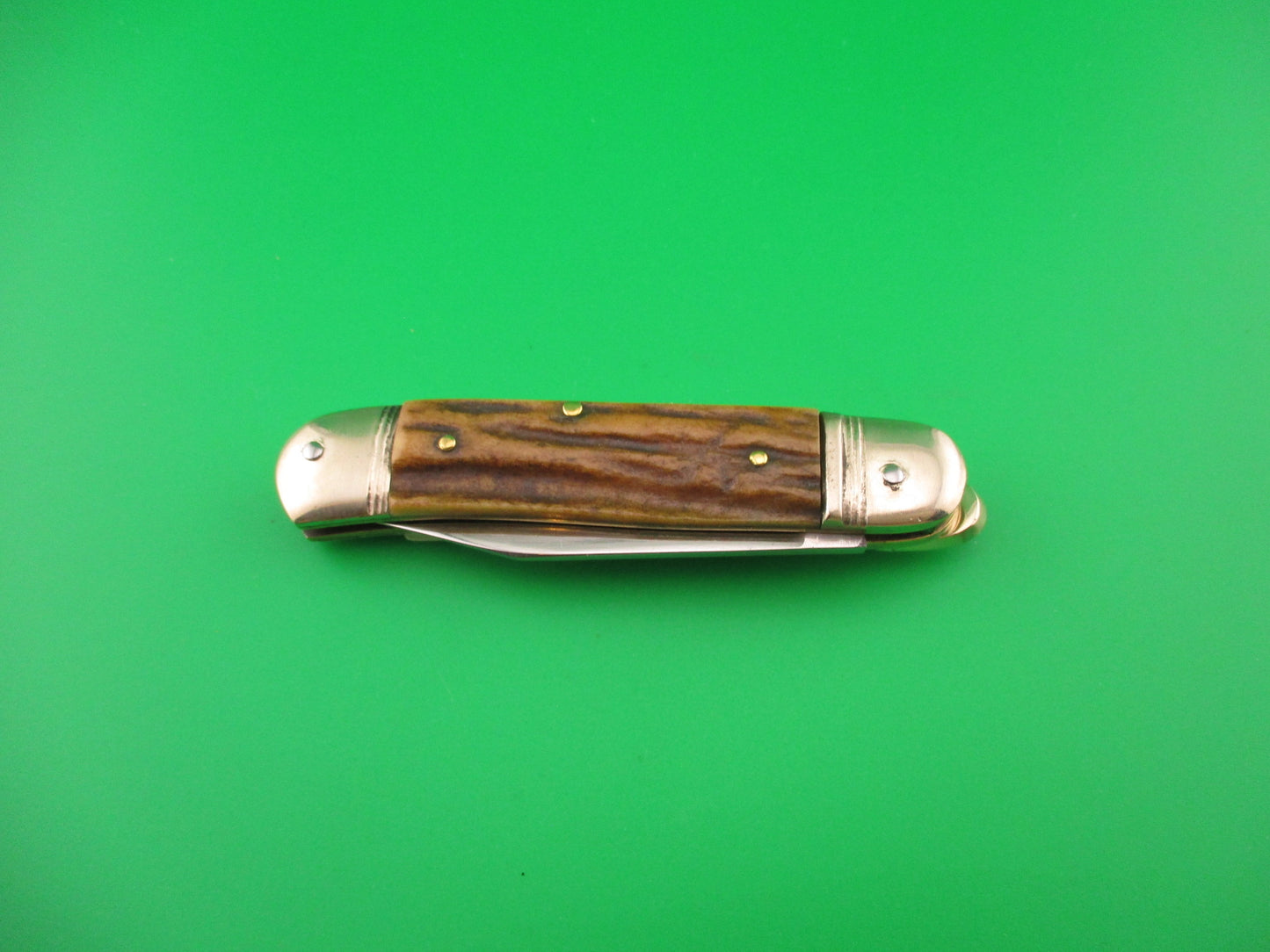 Hubertus 8cm West German Lever Liliput Stag vintage automatic knife