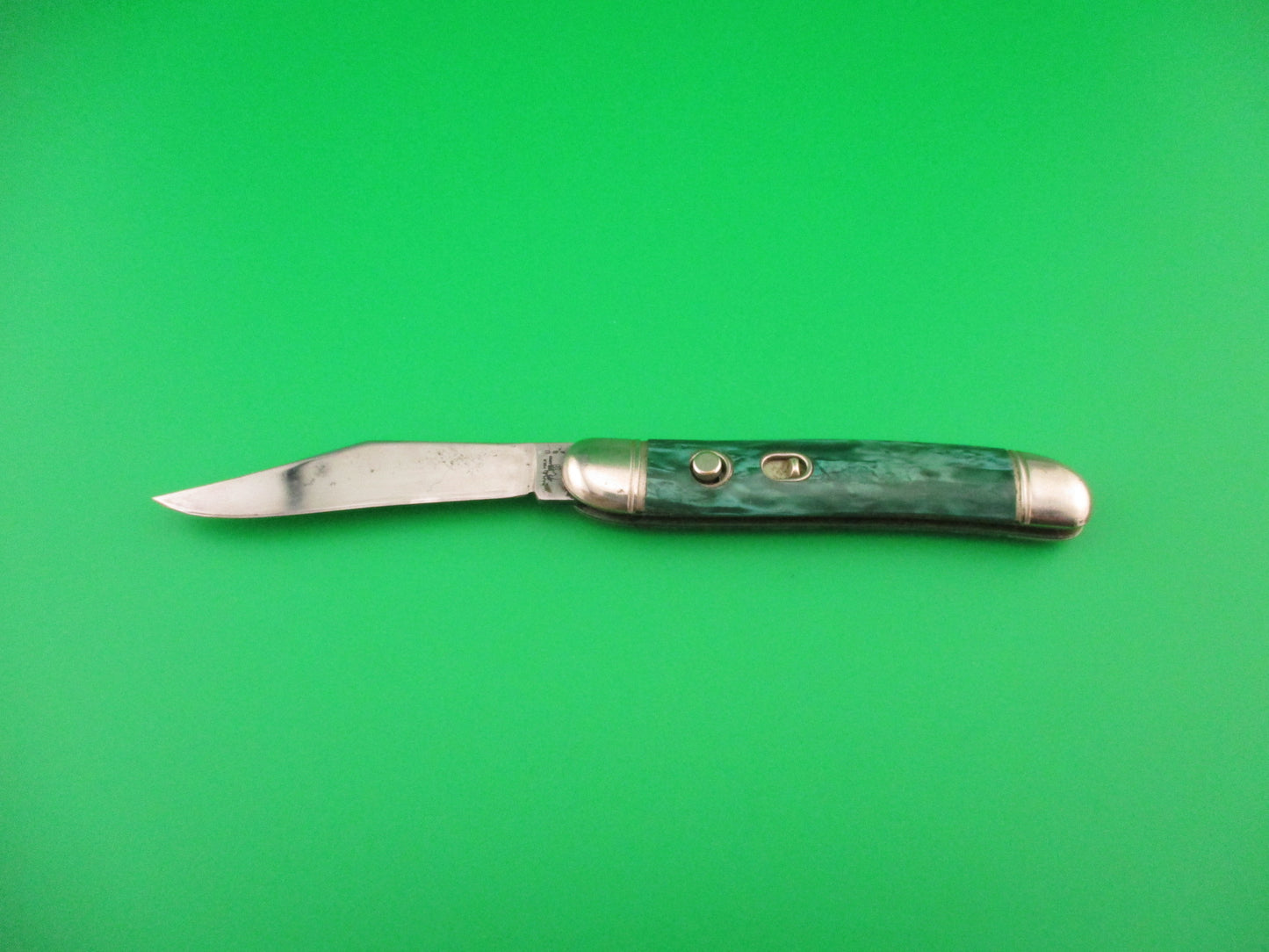 Hammer Brand Imperial Serpentine Jack Green pearl vintage switchblade knife