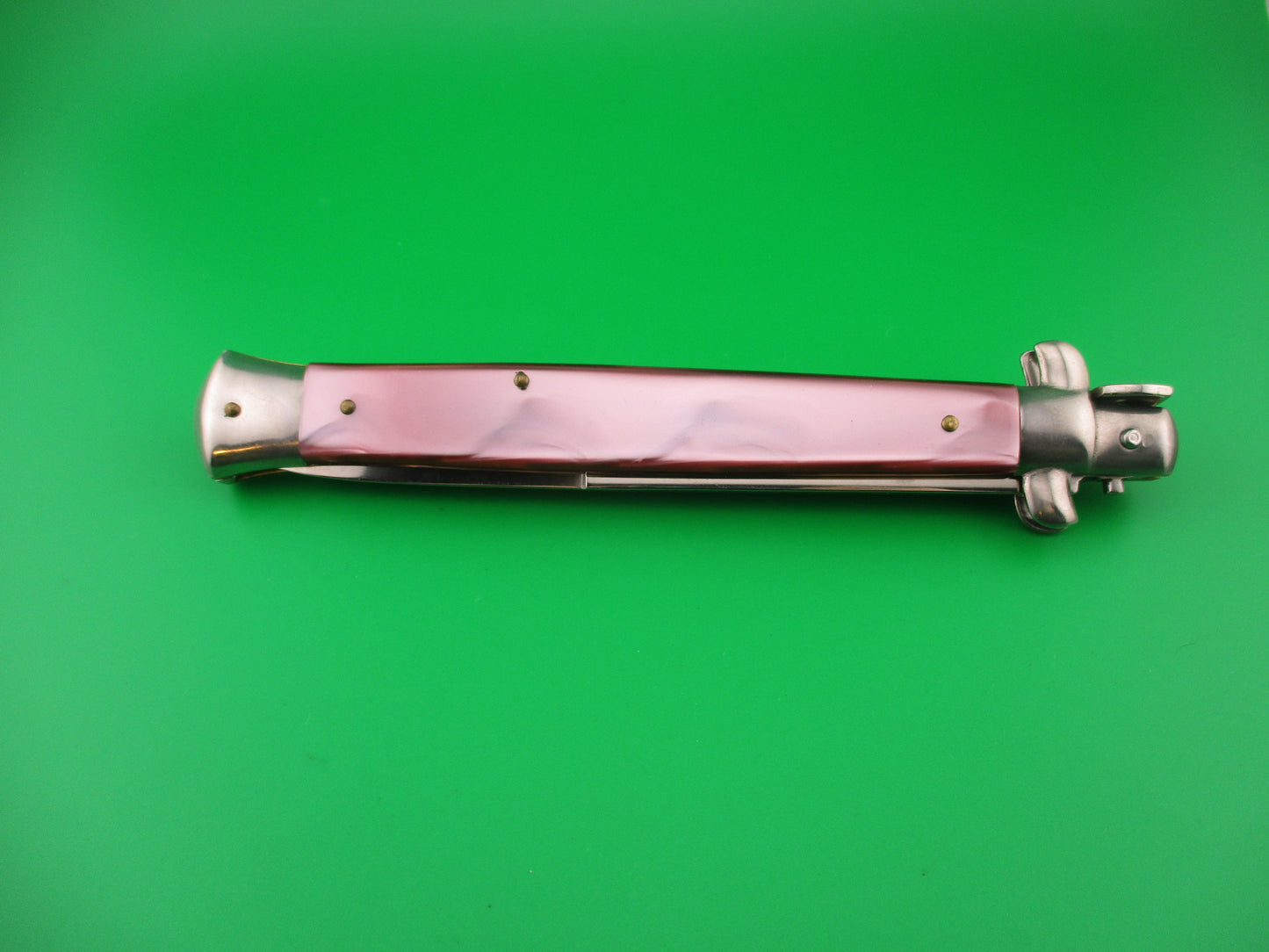 AKC MADE IN ITALY 33cm Italian Swivel Bolster Purple Acrylic automatic knife