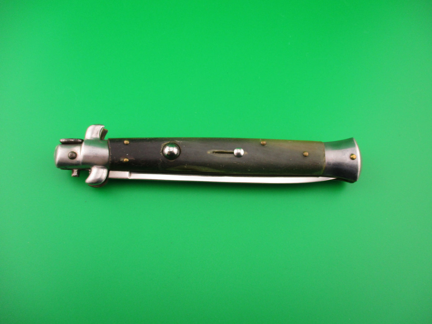 B Rostfrei 28cm Italian Swivel bolster Flat grind Horn automatic knife