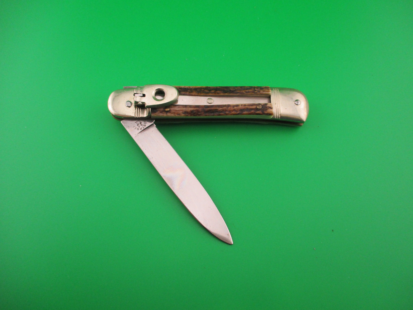 ROSTFREI KISSING CRANE 10cm German Lever Stag Vintage automatic knife