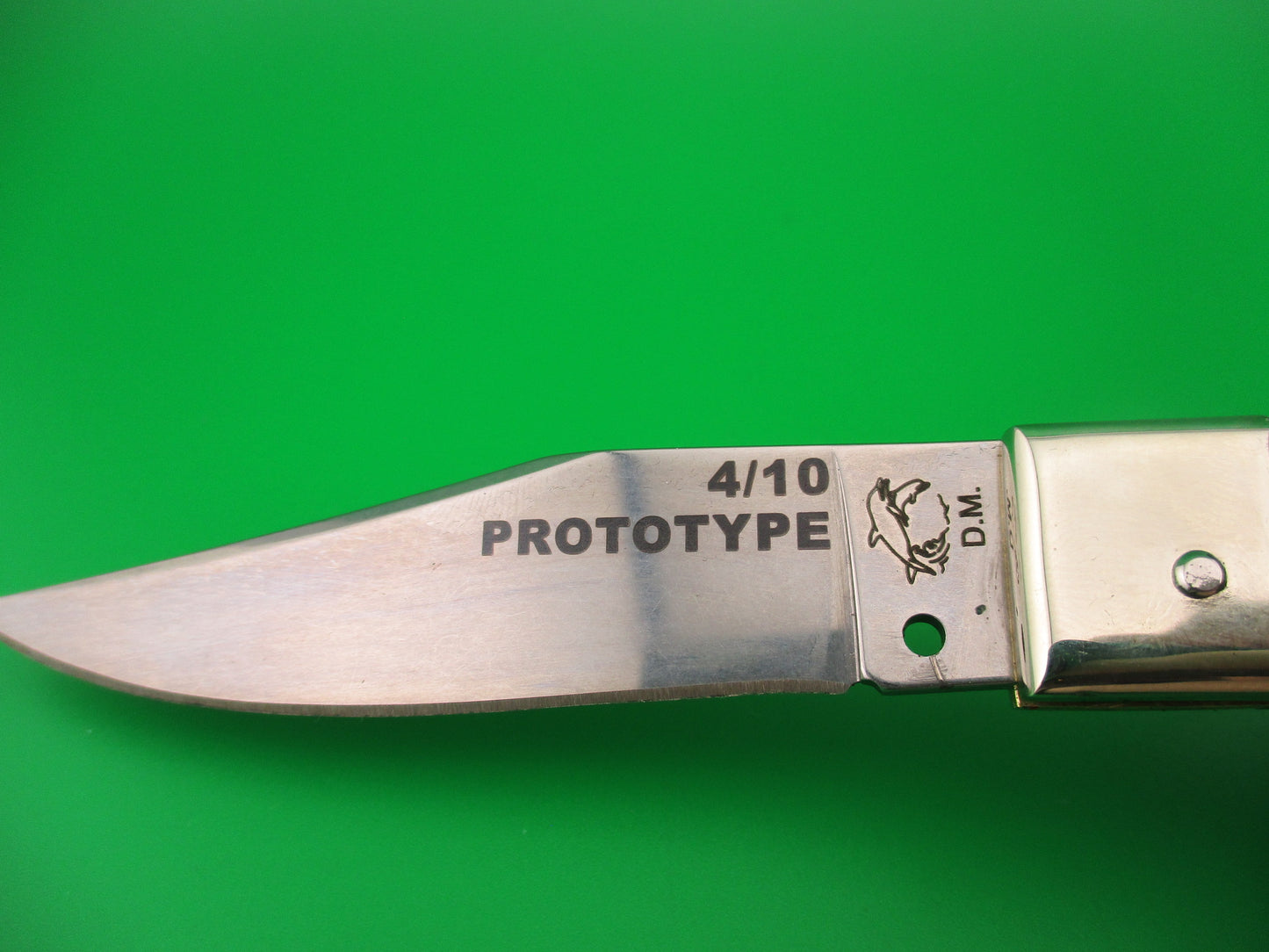 D.M. Dolphin 20cm Italian PROTOTYPE Humpback Horn Camper automatic knife