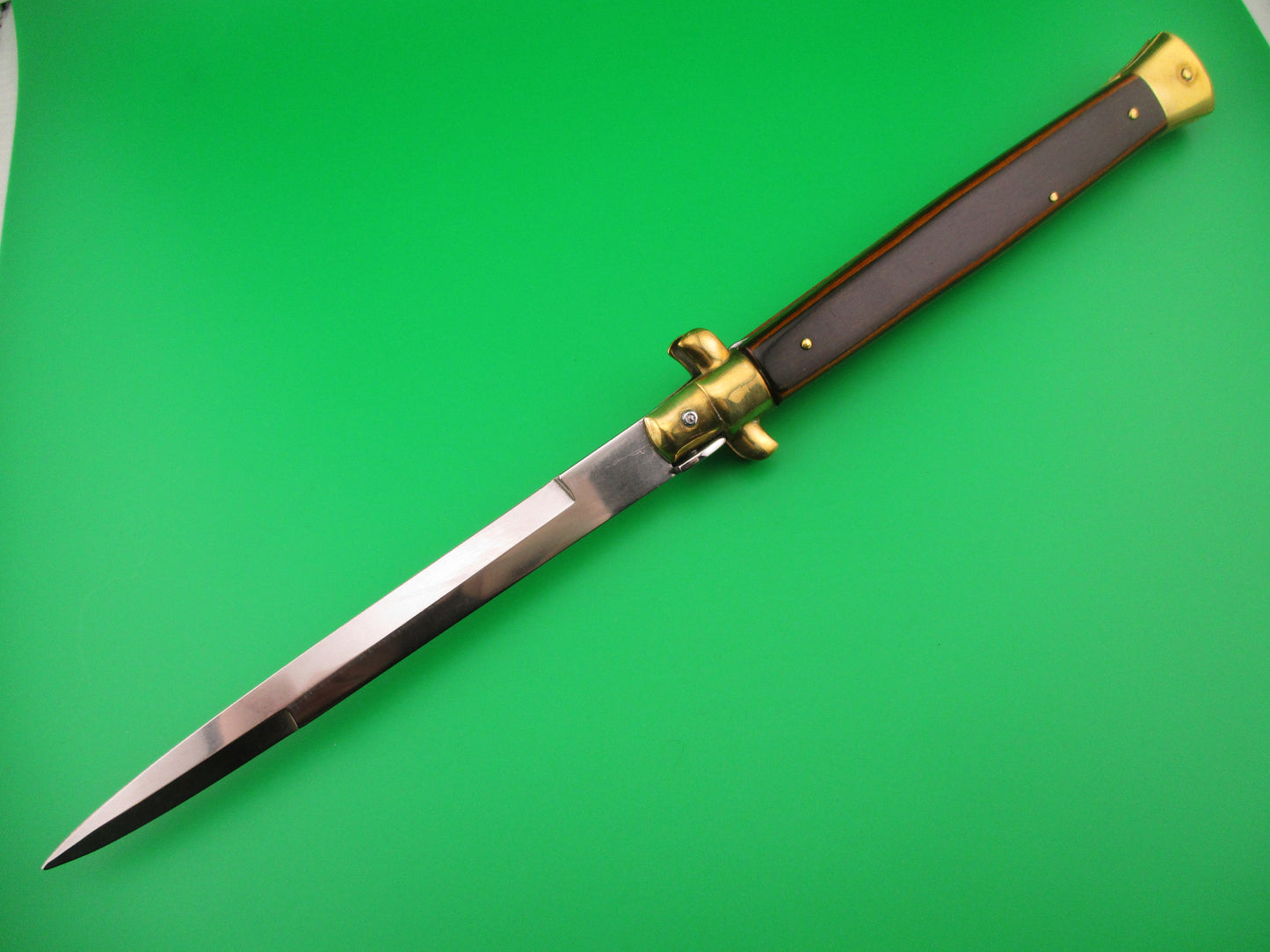 z B Rostfrei 33cm Italian Stiletto Siciliano Swivel bolster Wood & Brass automatic knife