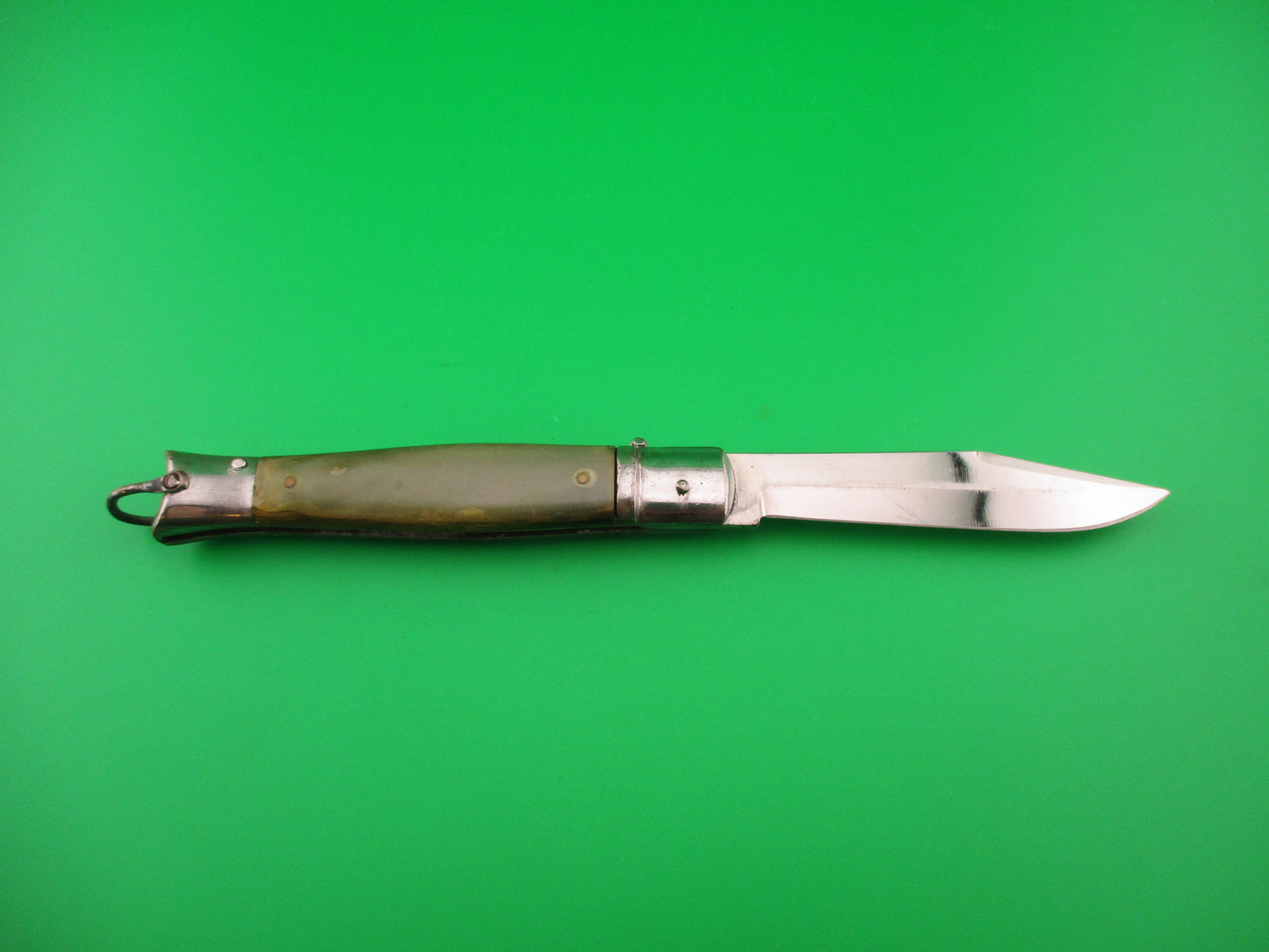 Inox 19cm Italian Fishtail Lever Stainless Horn Vintage automatic knife