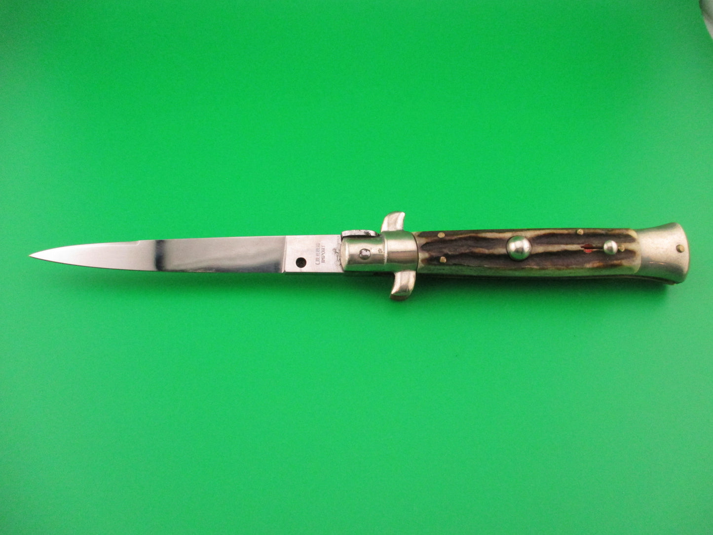 C. Jul Herbertz 21cm Italian Transitional Stiletto Stag Vintage 1960s automatic knife