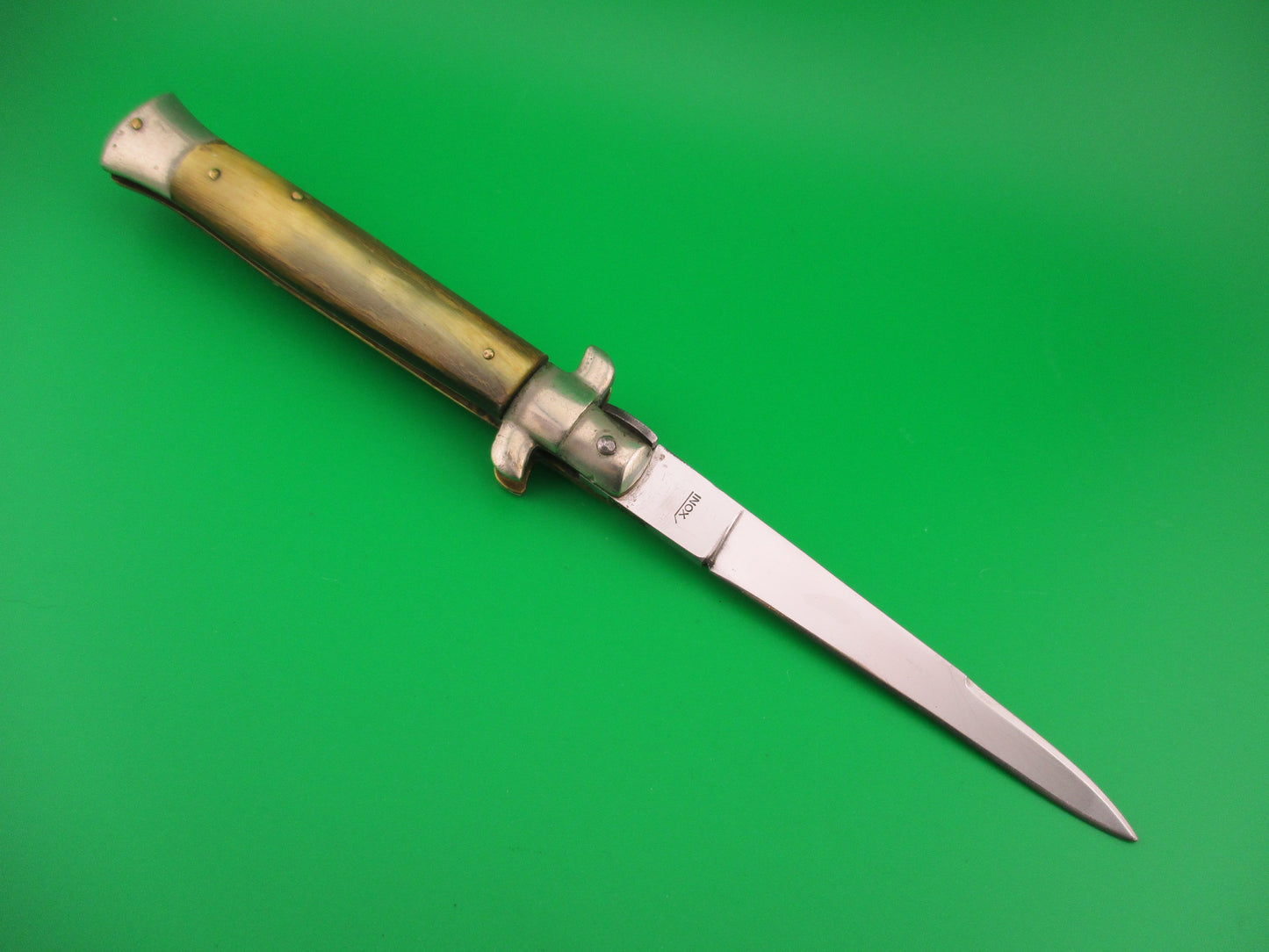 INOX 23cm Italian Transitional 1970s Vintage swivel bolster automatic knife