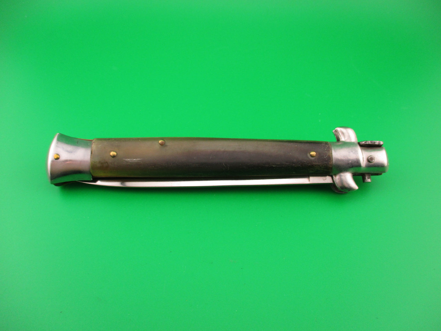 B Rostfrei 28cm Italian Swivel bolster Flat grind Horn automatic knife