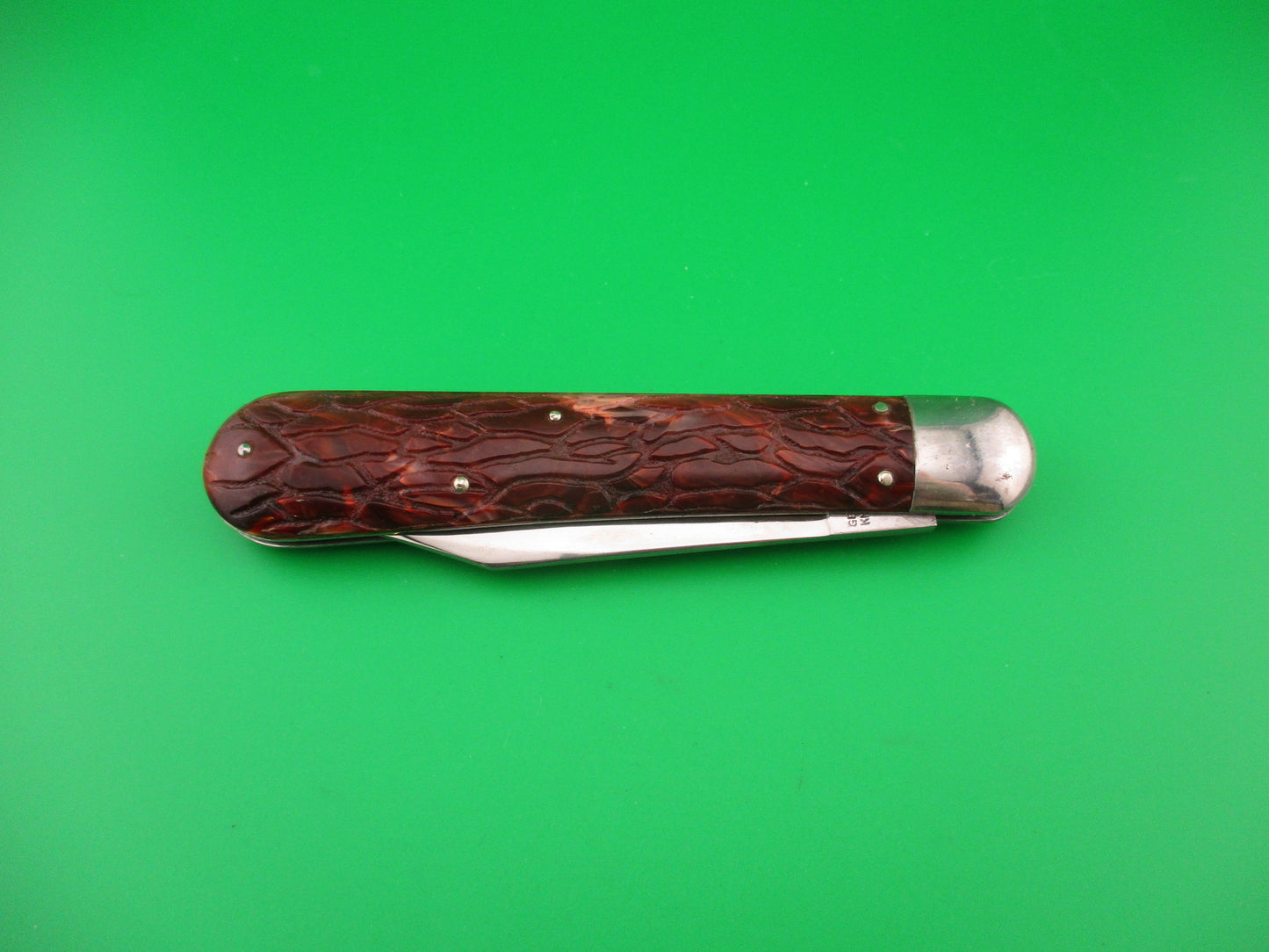 PRESTO Hunter #2000 Firebrick Wormgroove scales Vintage Schrade automatic knife