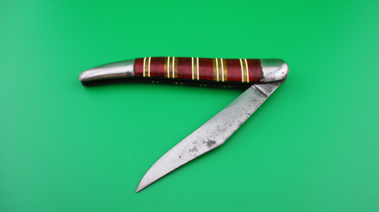 Hammer Brand Imperial Toothpick Candystripe 1950s vintage switchblade knife