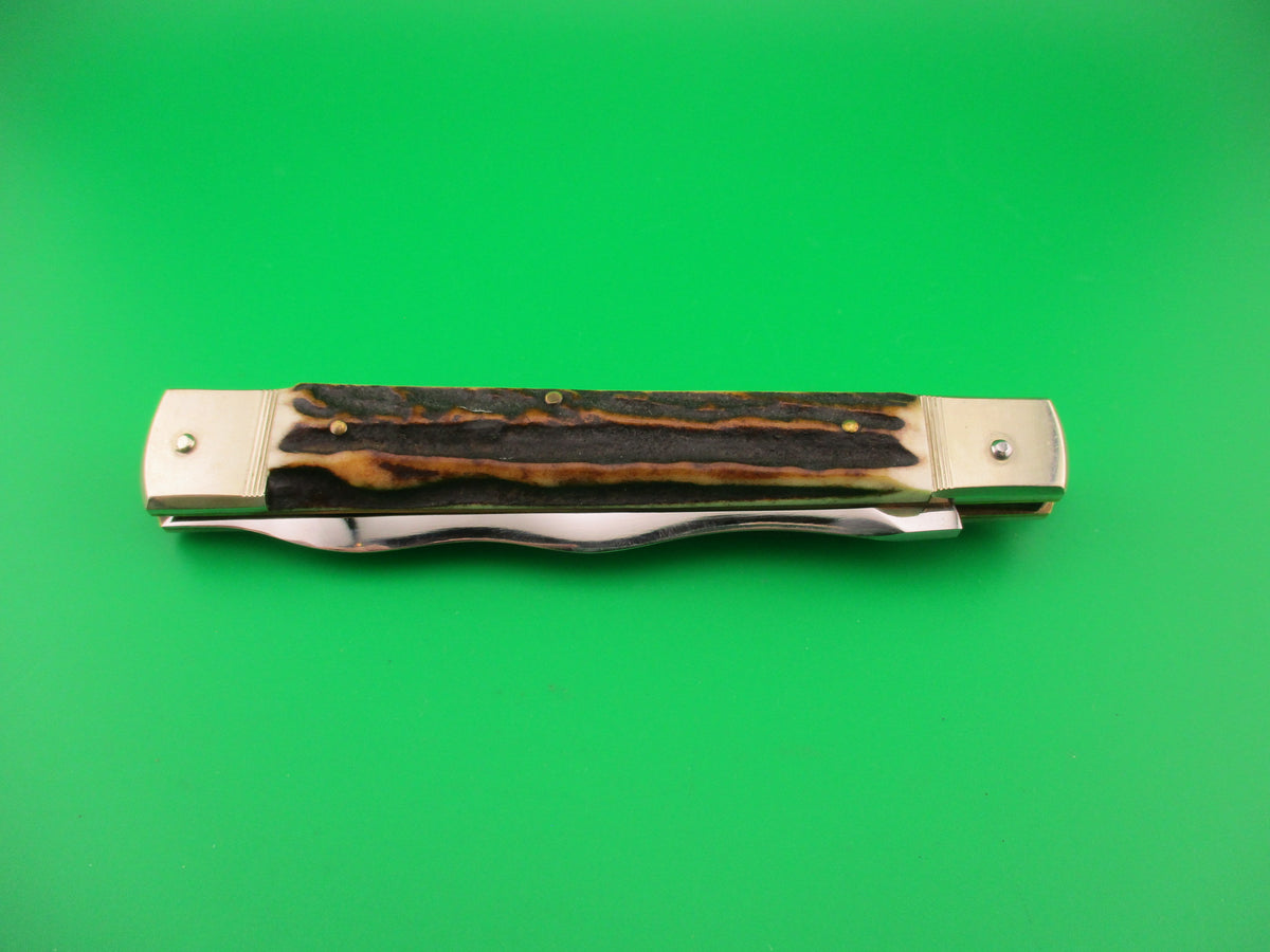 Hubertus 14cm German 10 inch open Slimline Stag KRIS blade Lever automatic knife
