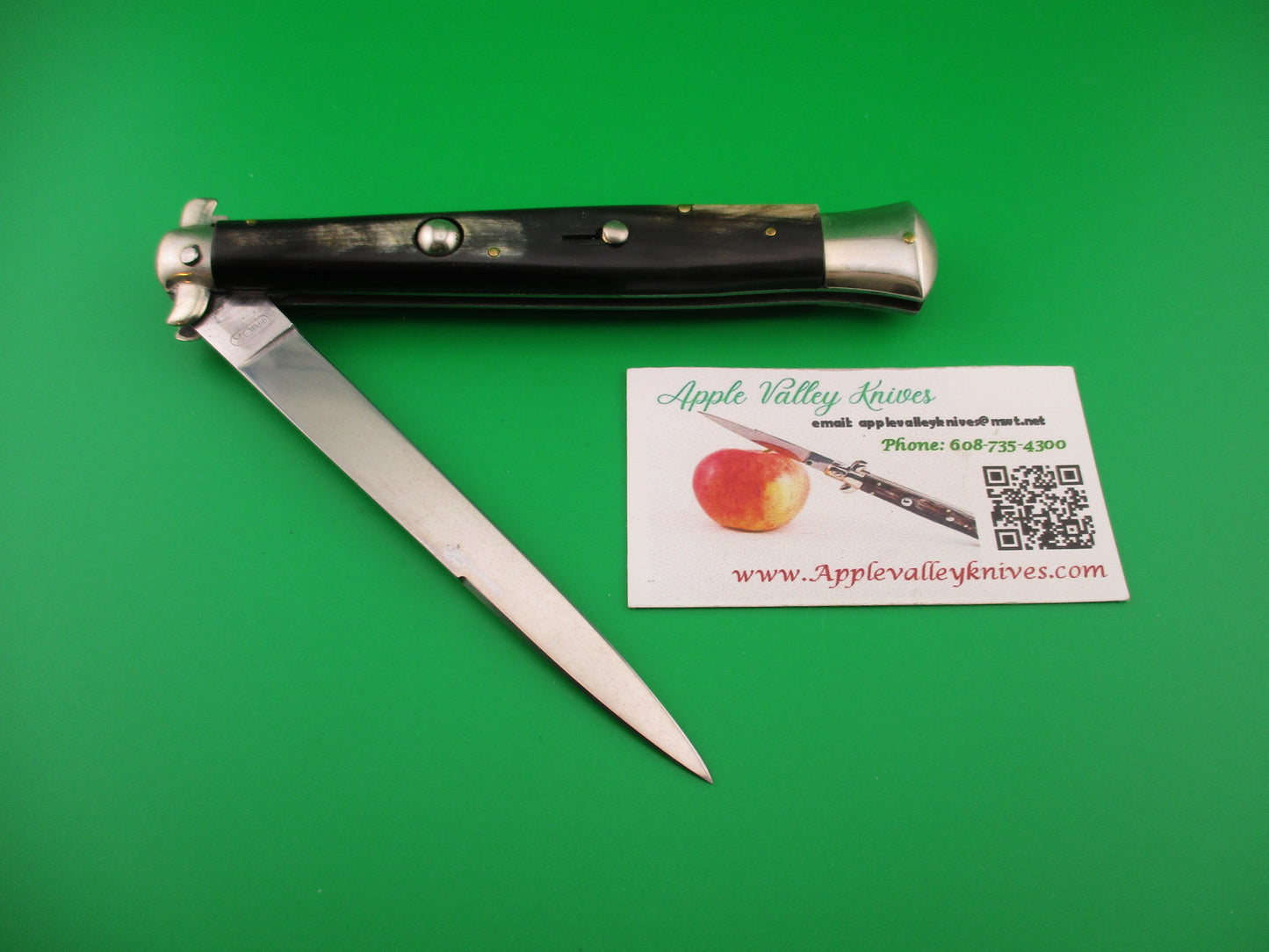 INOX 28cm Italian Totem Derby bolster BoBc horn stiletto automatic knife