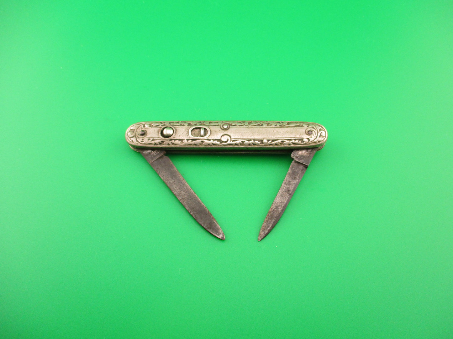 SCHRADE CUT CO German Silver Small double Vintage automatic knife