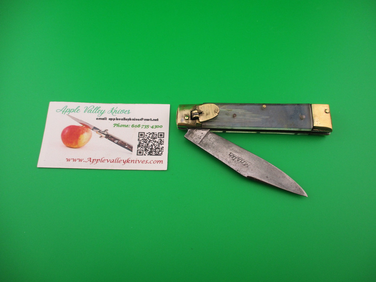 Master 19cm Japanese Lever Blue Brass vintage automatic knife