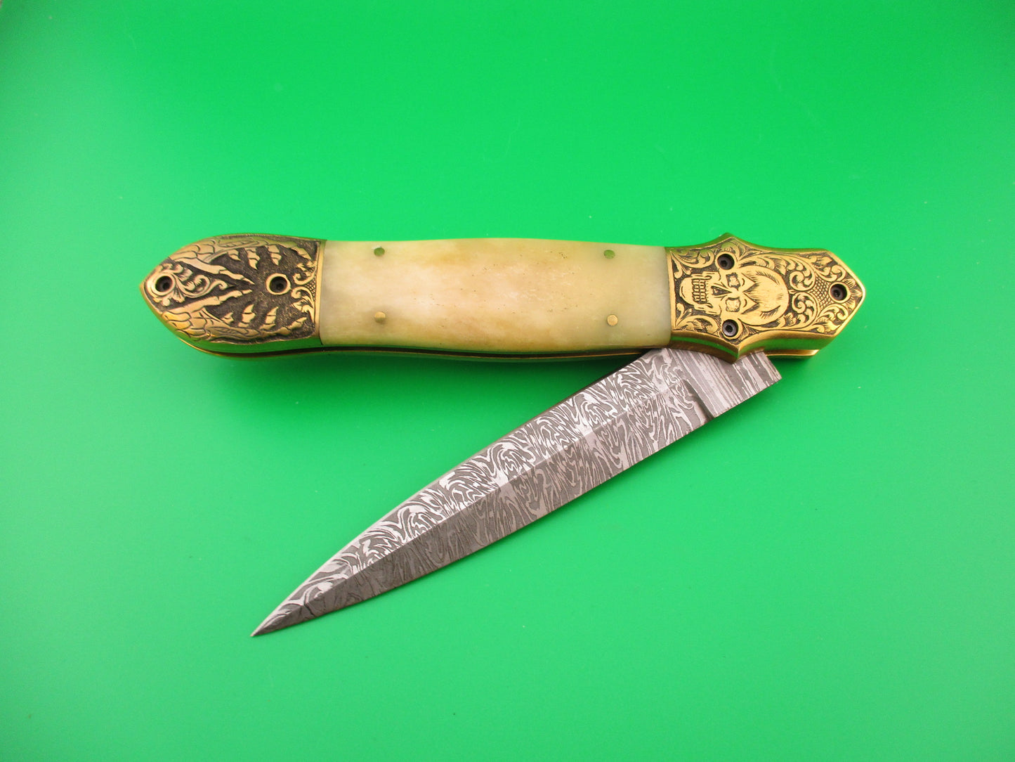 Grim Reaper Skull Button 29cm Custom Automatic Knife by Orang Zaib