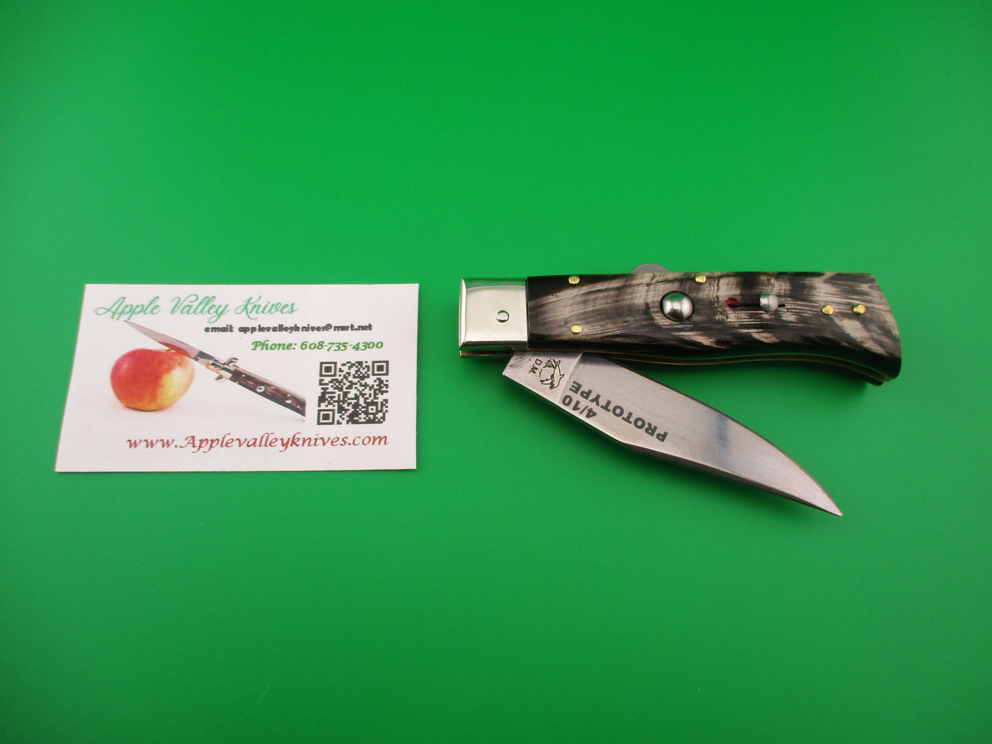 D.M. Dolphin 20cm Italian PROTOTYPE Humpback Horn Camper automatic knife
