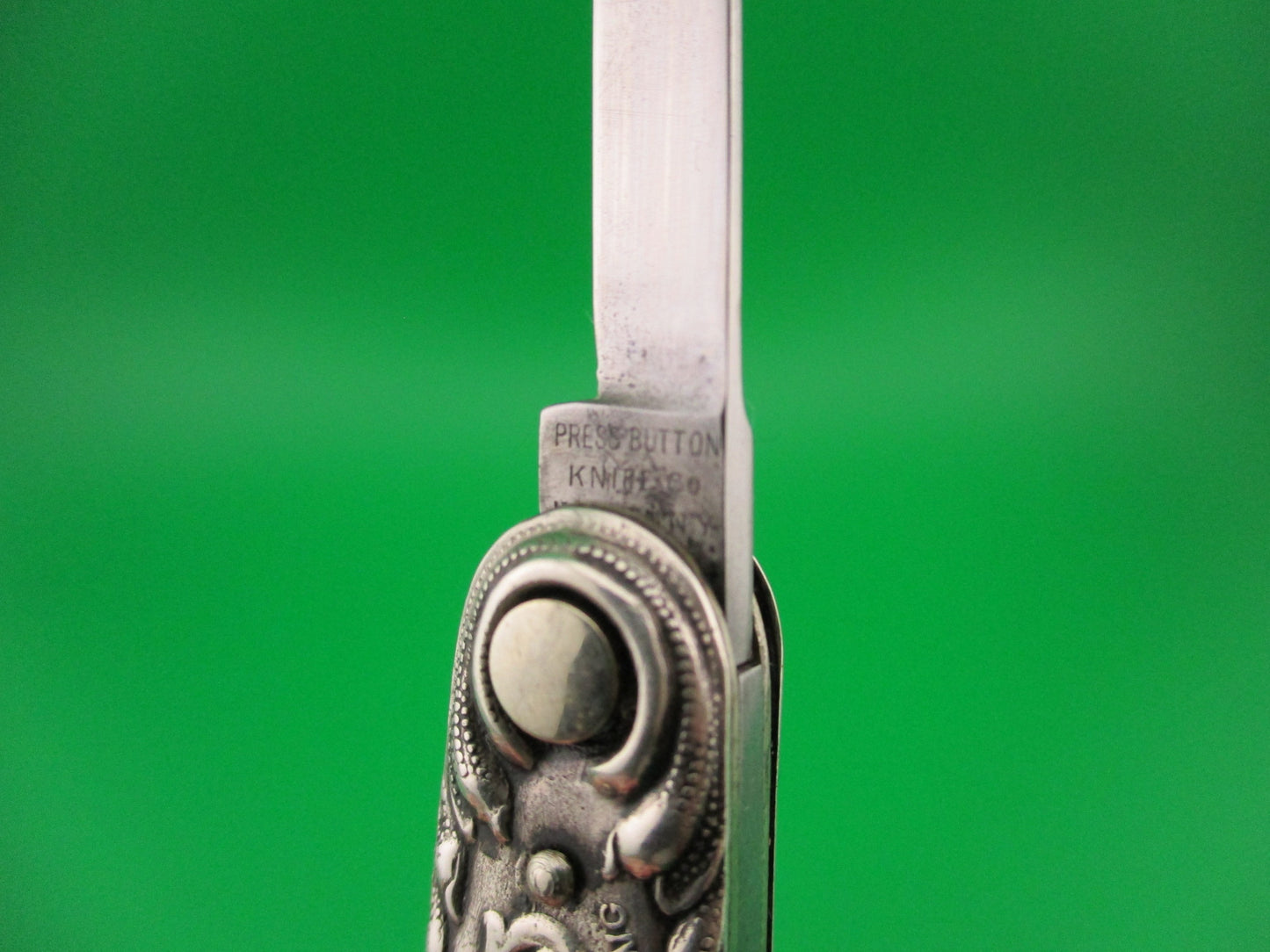 z Press Button Knife Co Medium Sterling Silver SATYR Antique automatic knife