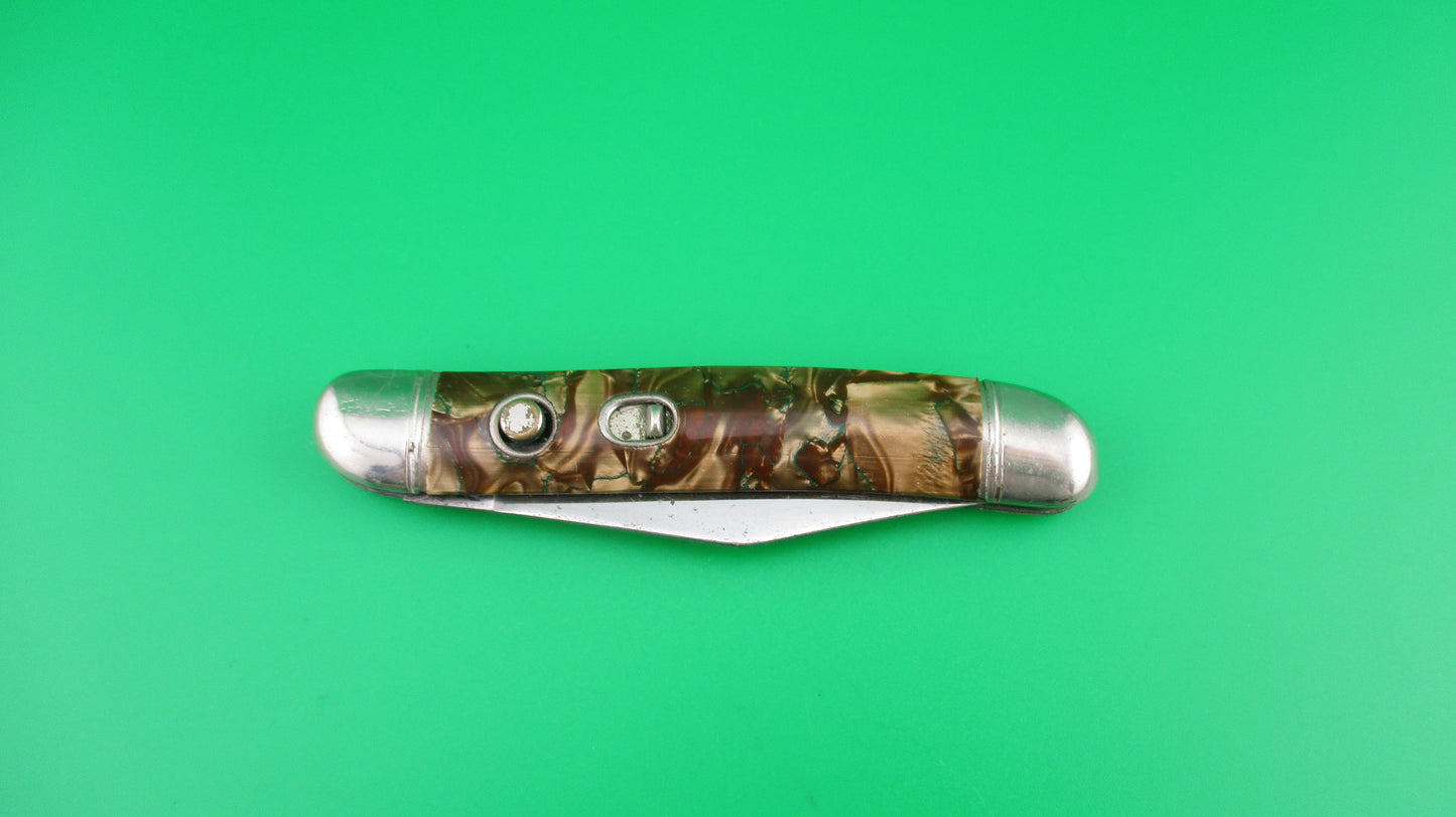 Hammer Brand Imperial Serpentine Jack Copper Pearl switchblade knife