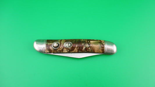 Hammer Brand Imperial Serpentine Jack Copper Pearl switchblade knife