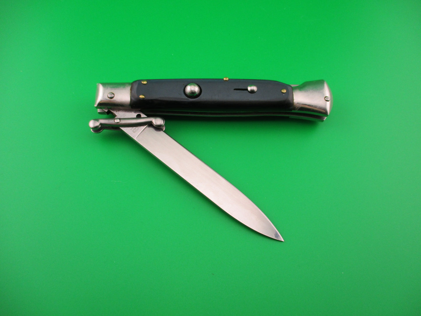 AKC ITALY 23cm Italian Swing Guard Blue/green Acrylic vintage automatic knife