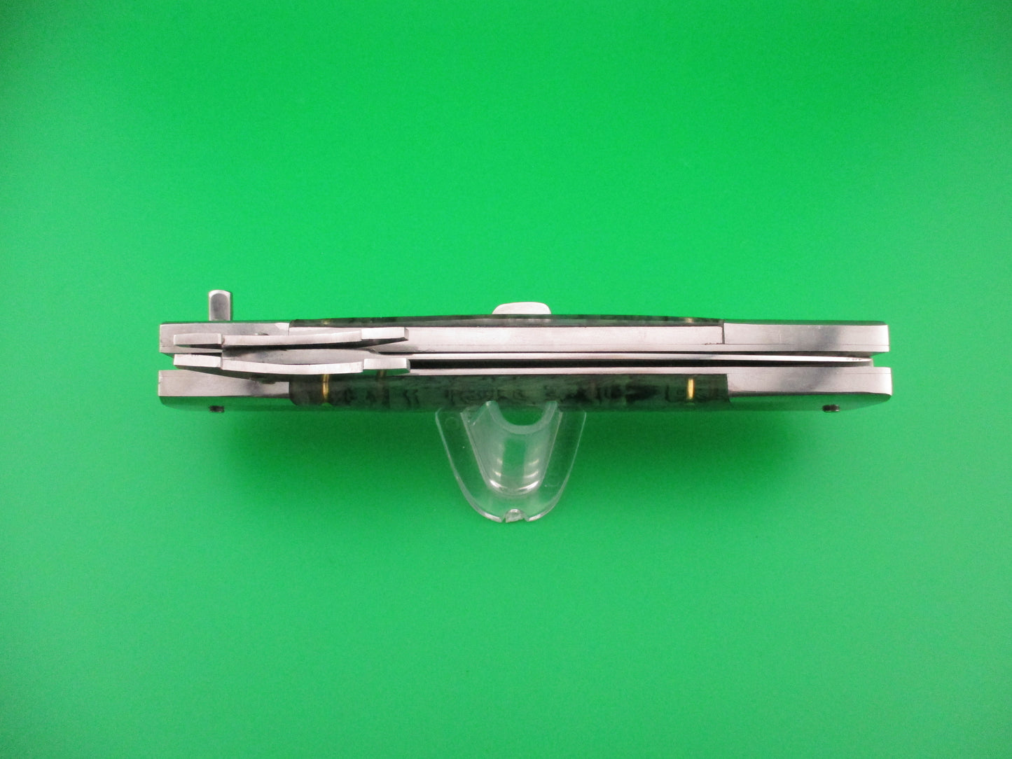 Custom 29cm Abalone Prioletta style Swing Guard Dagger grind Automatic knife