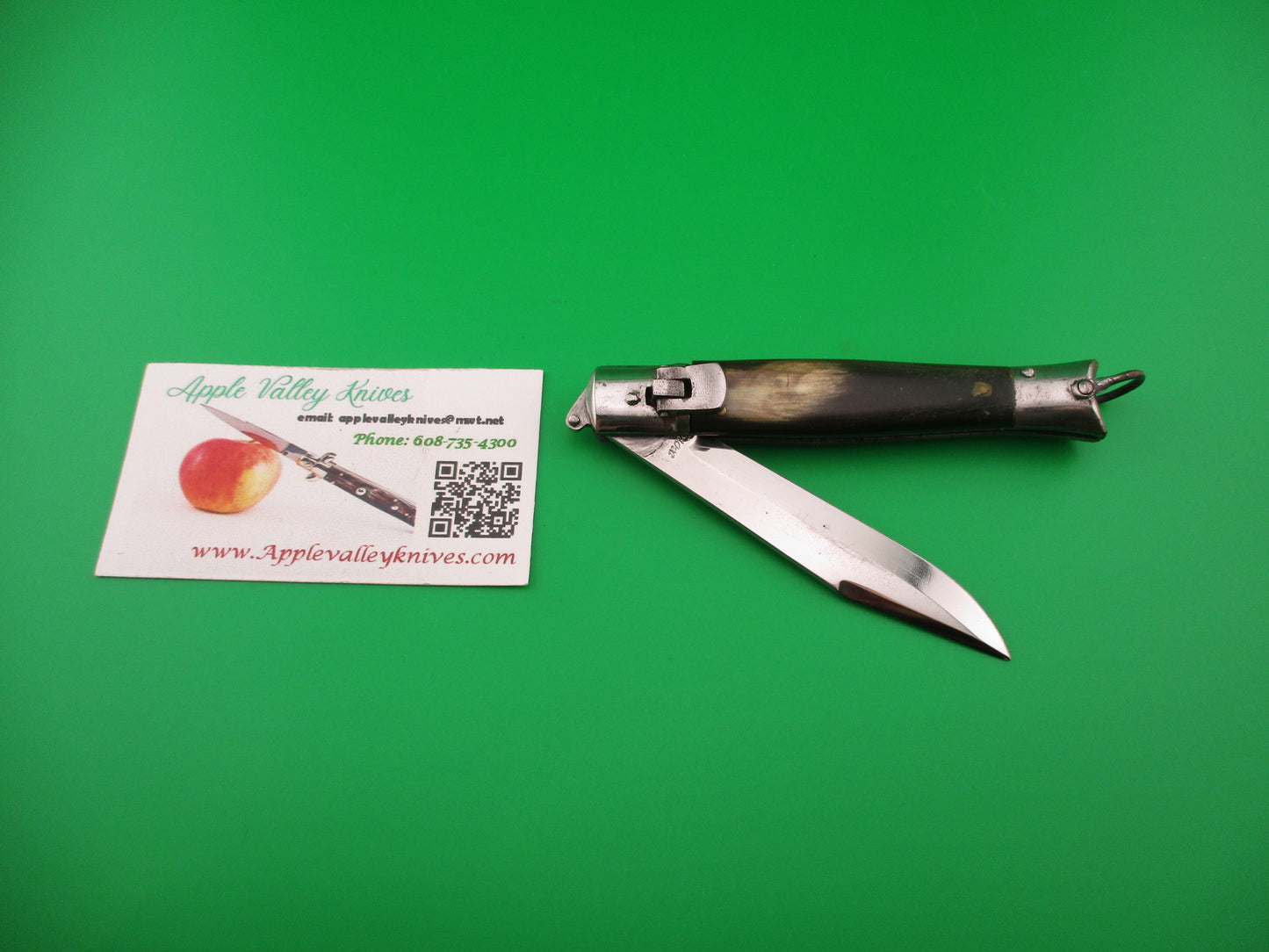 Inox 19cm Italian Fishtail Lever Stainless Horn Vintage automatic knife