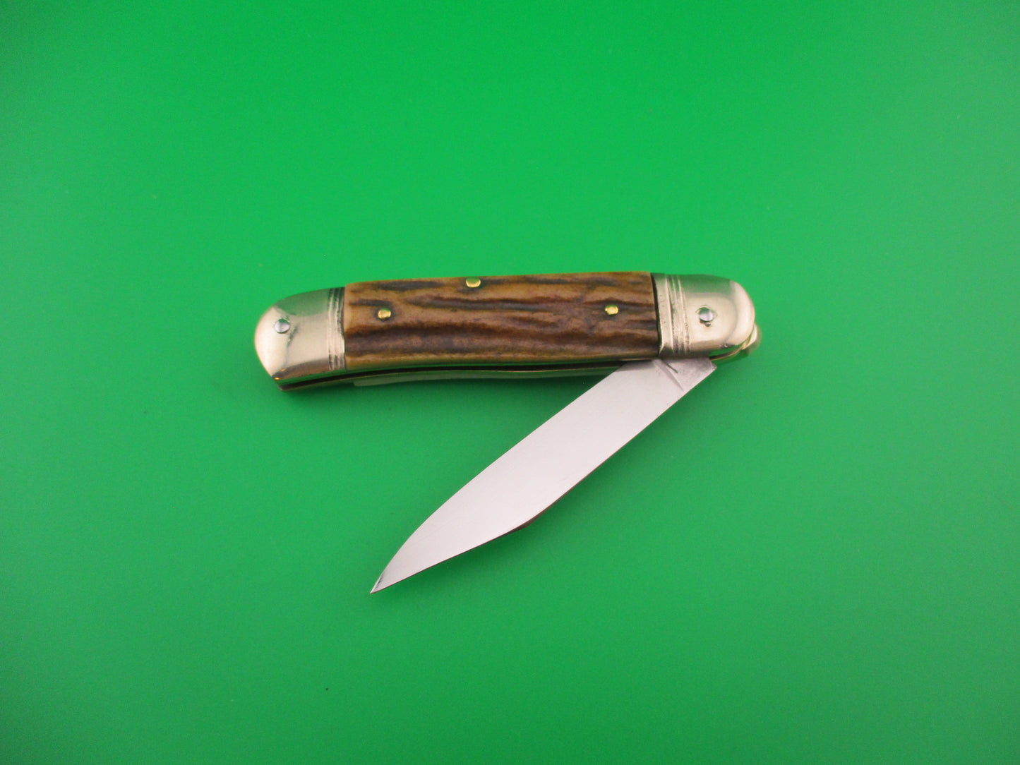 Hubertus 8cm West German Lever Liliput Stag vintage automatic knife