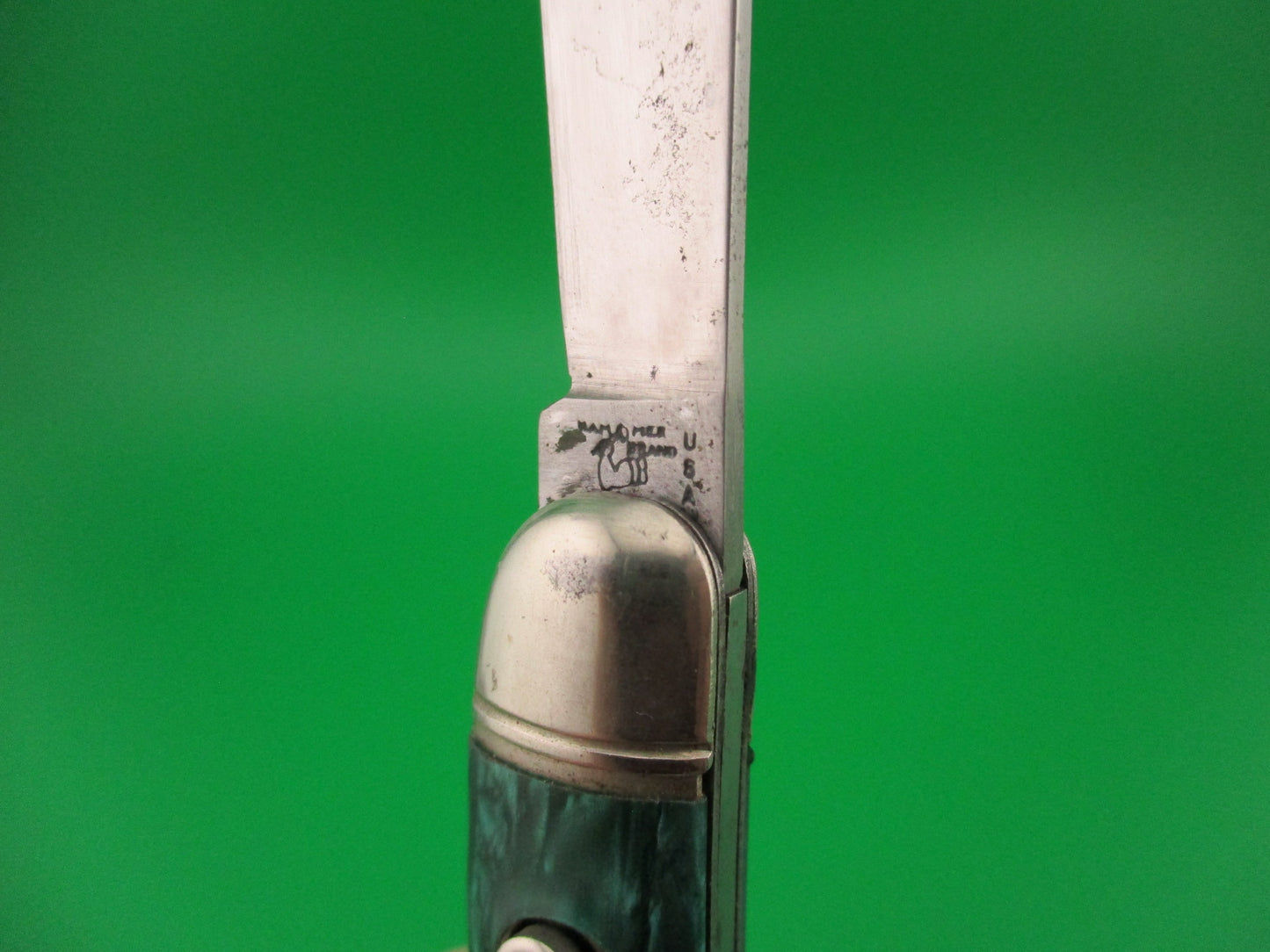 Hammer Brand Imperial Serpentine Jack Green pearl vintage switchblade knife