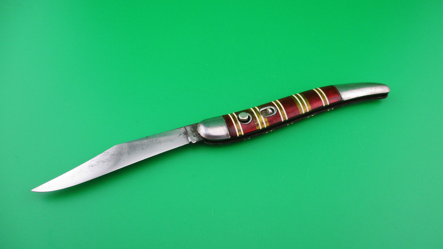 Hammer Brand Imperial Toothpick Candystripe 1950s vintage switchblade knife