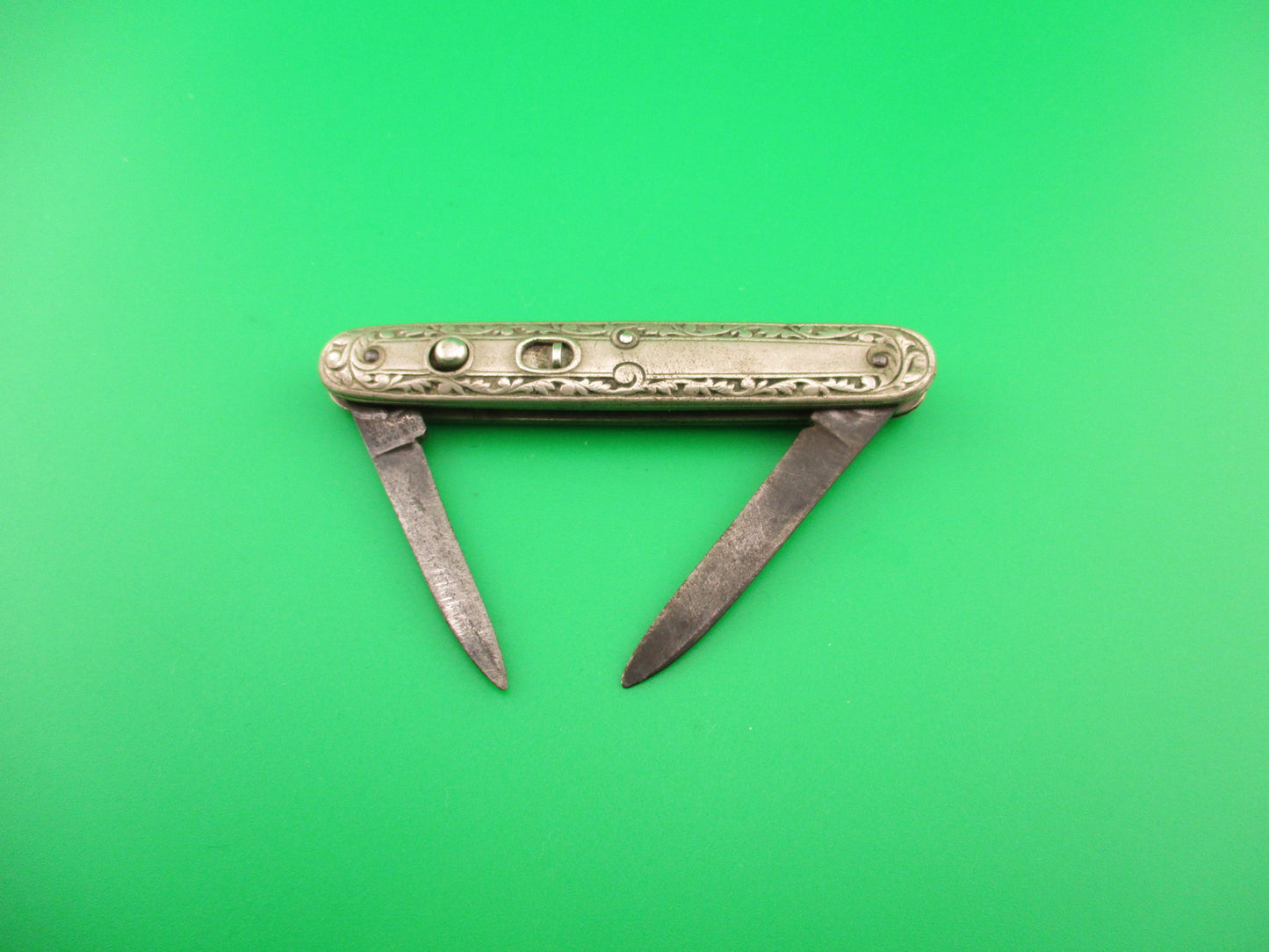 SCHRADE CUT CO German Silver Small double Vintage automatic knife