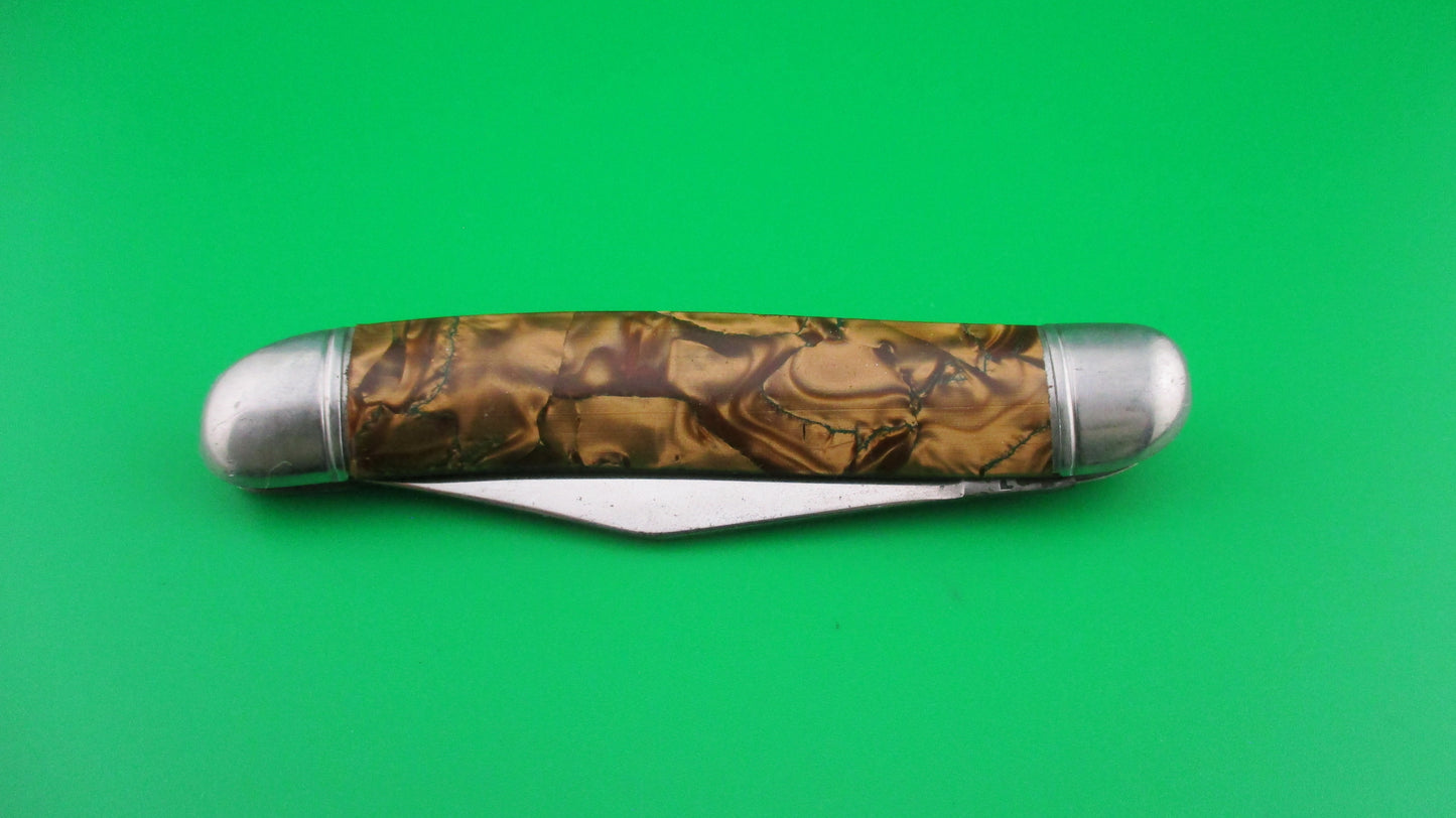 Hammer Brand Imperial Serpentine Jack Copper Pearl switchblade knife