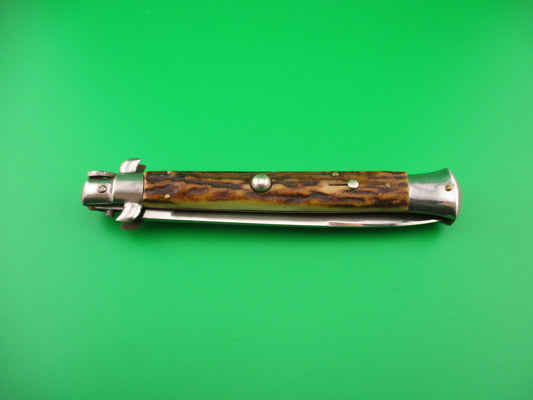 WANDY INOX 28cm Italian transitional Stag Swivel bolster vintage automatic knife