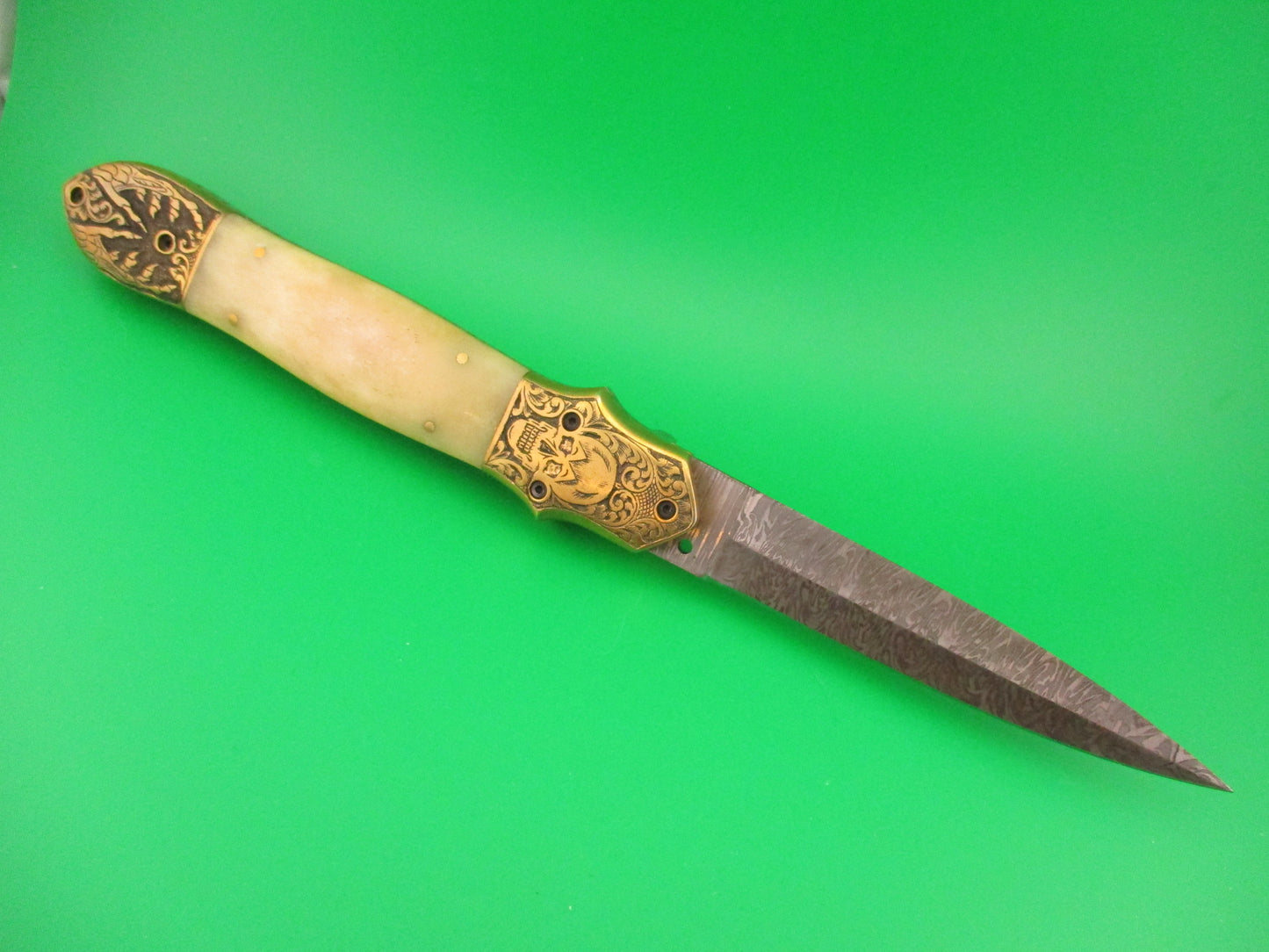 Grim Reaper Skull Button 29cm Custom Automatic Knife by Orang Zaib