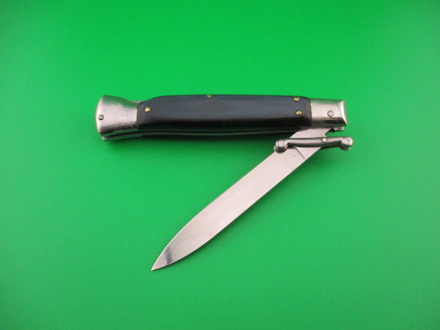 AKC ITALY 23cm Italian Swing Guard Blue/green Acrylic vintage automatic knife