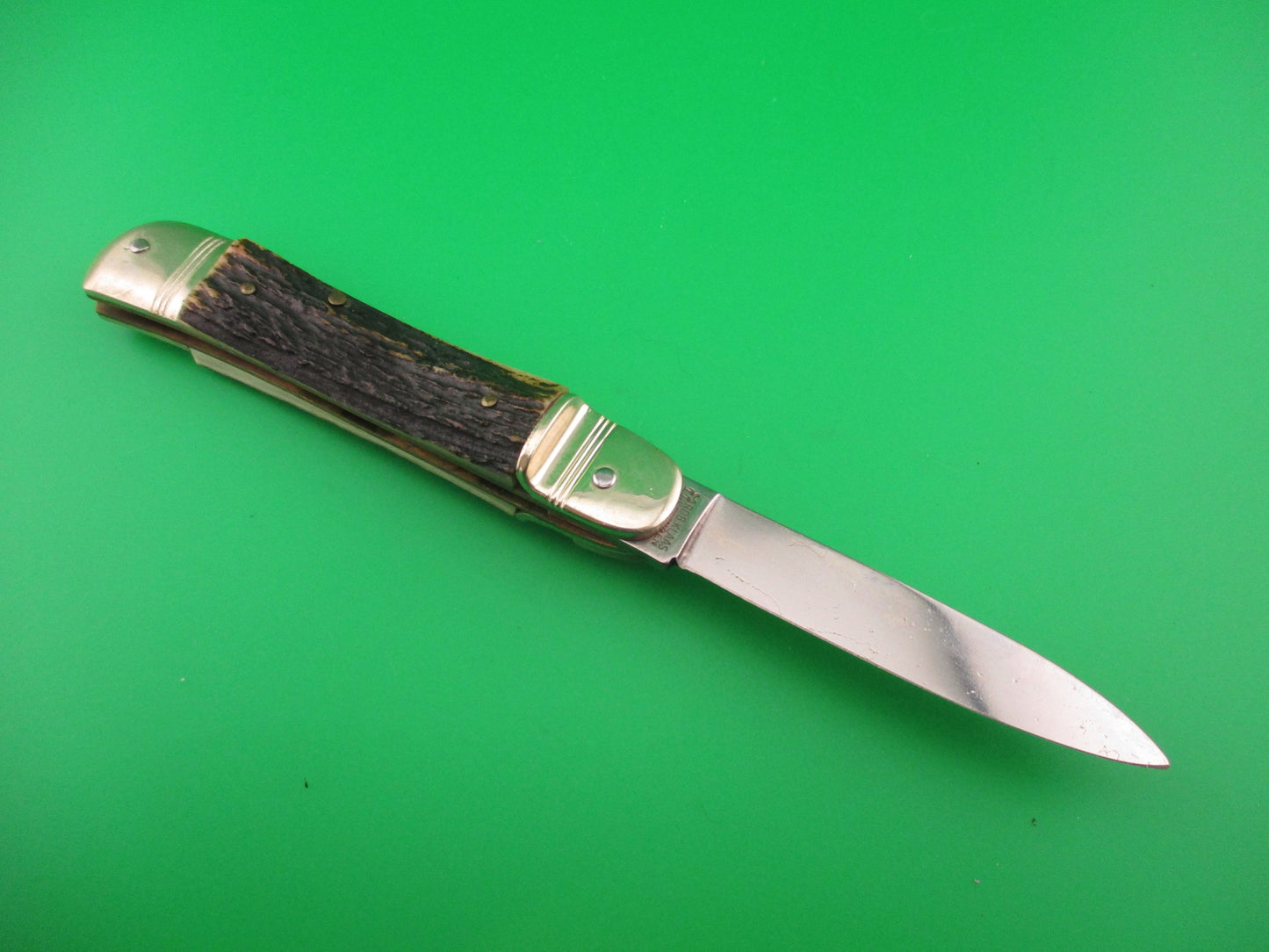 ROSTFREI KISSING CRANE 10cm German Lever Stag Vintage automatic knife
