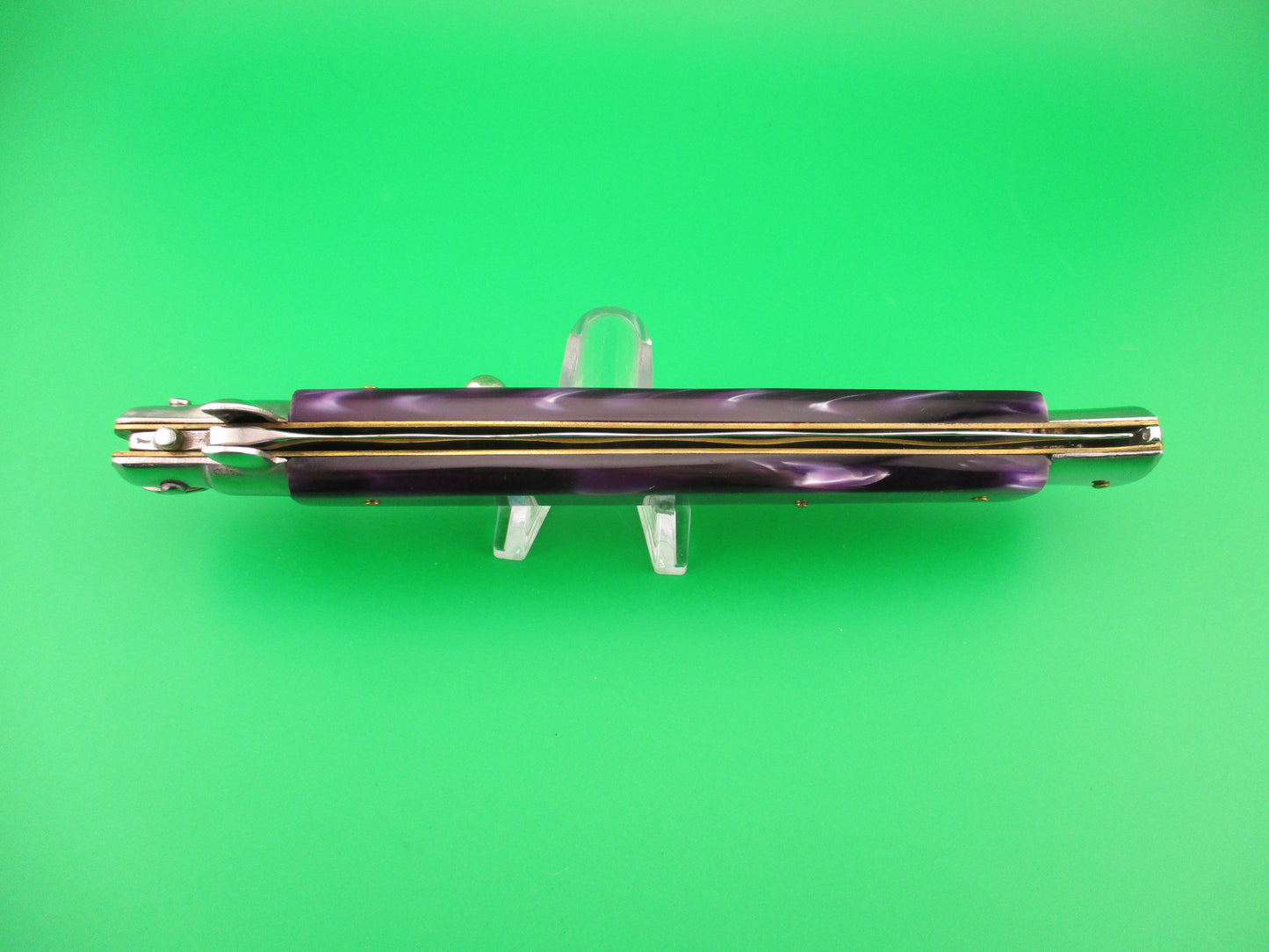 STILETTO ITALY 33cm Italian Stiletto KRIS Purple Acrylic Swivel bolster automatic knife