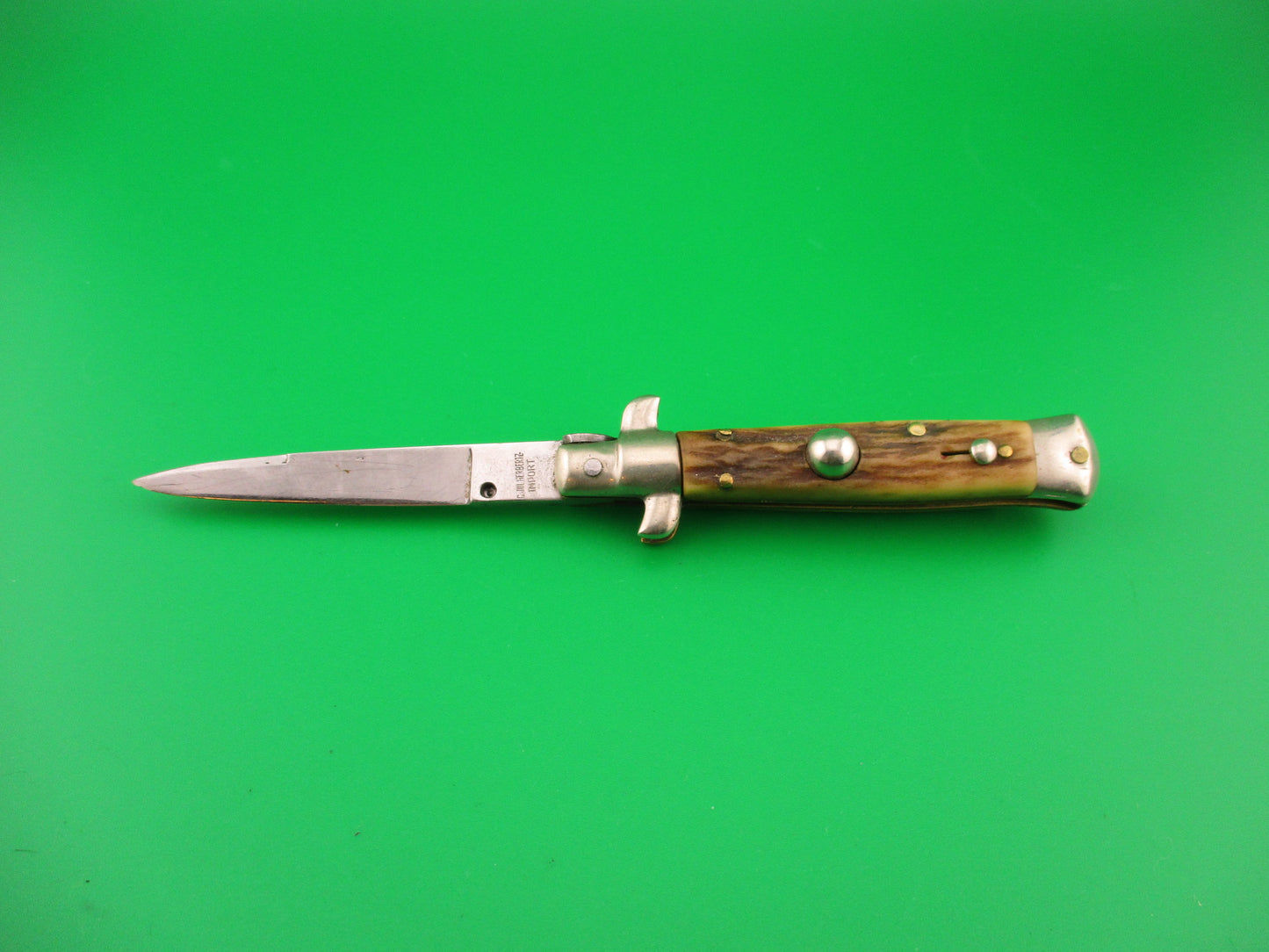 C JUL HERBERTZ IMPORT 14cm Italian Stag Transitional Swivel bolster switchblade