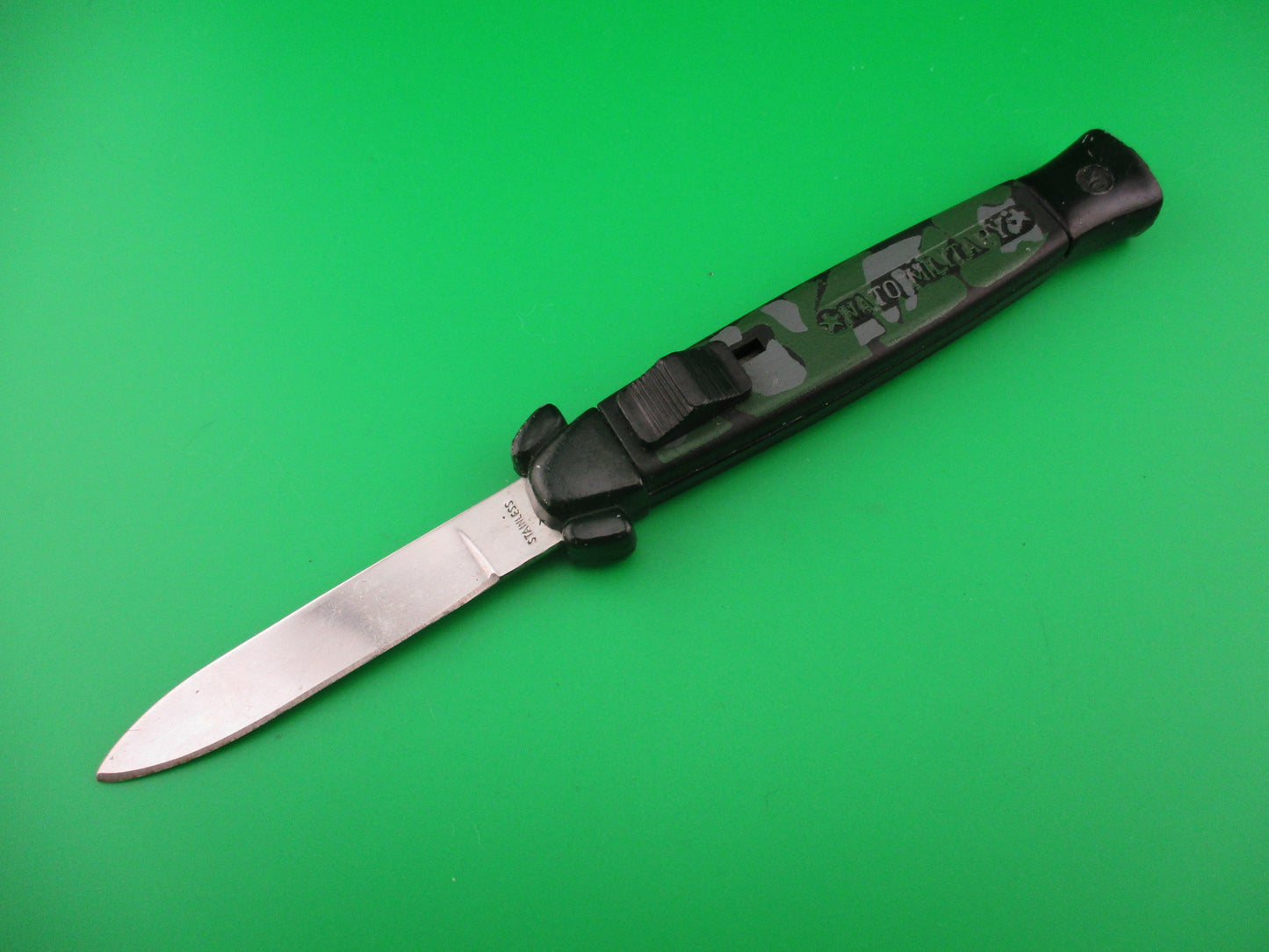 STAINLESS NATO MILITARY 20cm Korean OTF DA vintage automatic knife