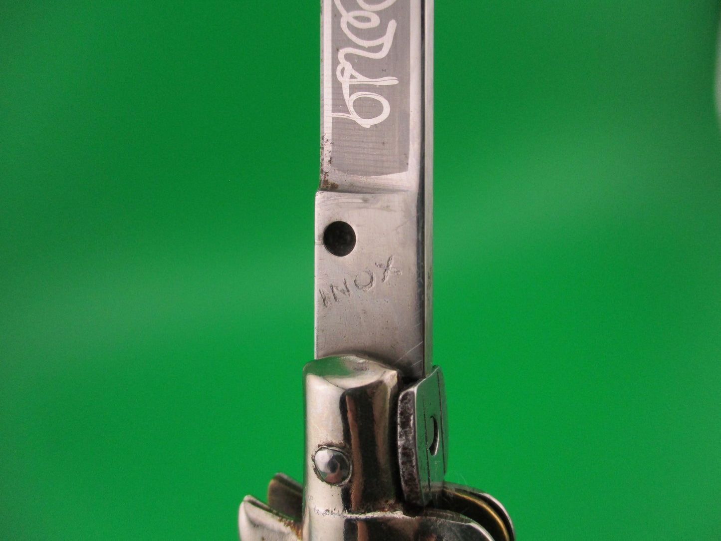 INOX (slant) 18cm Italian Stiletto Vendetta Corsa Brazilian horn automatic knife