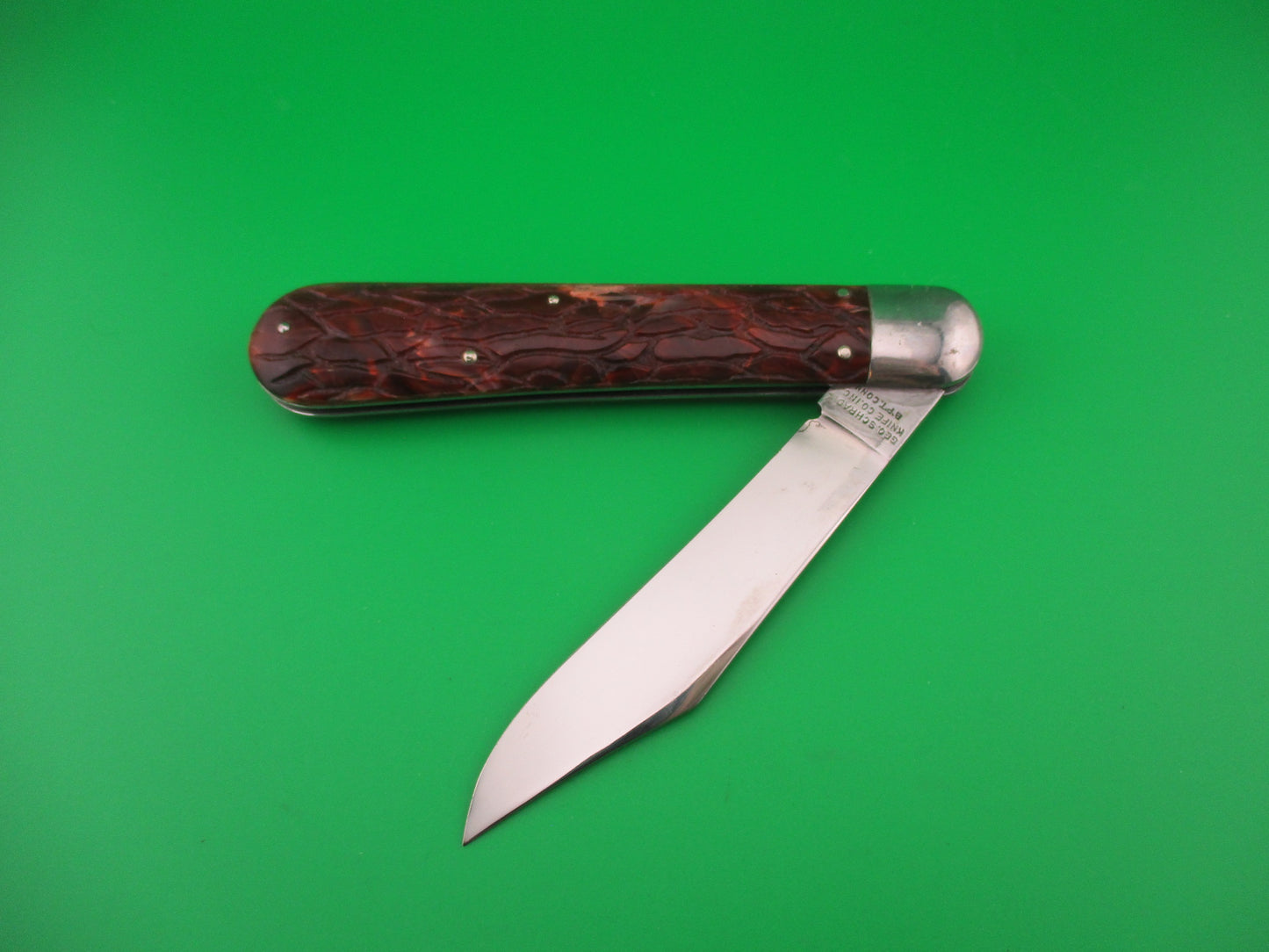 PRESTO Hunter #2000 Firebrick Wormgroove scales Vintage Schrade automatic knife