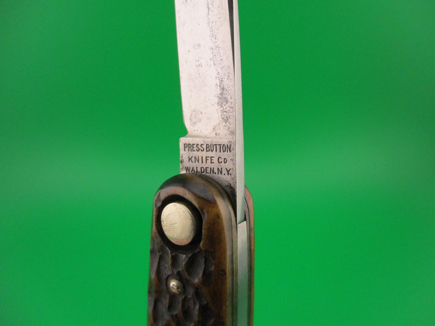 Press Button Knife Co Medium double etched FIRTH'S STEEL antique automatic knife