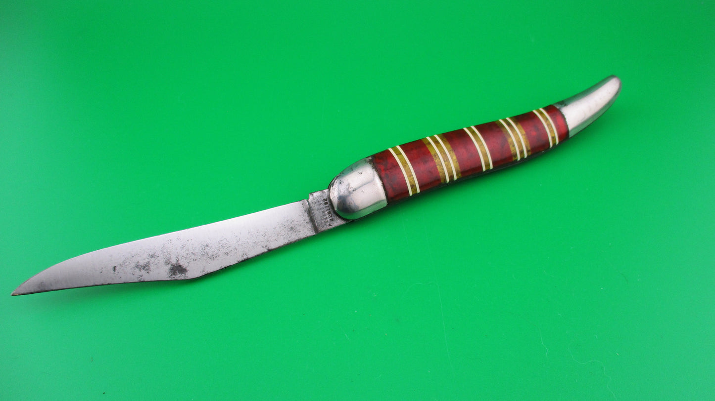 Hammer Brand Imperial Toothpick Candystripe 1950s vintage switchblade knife