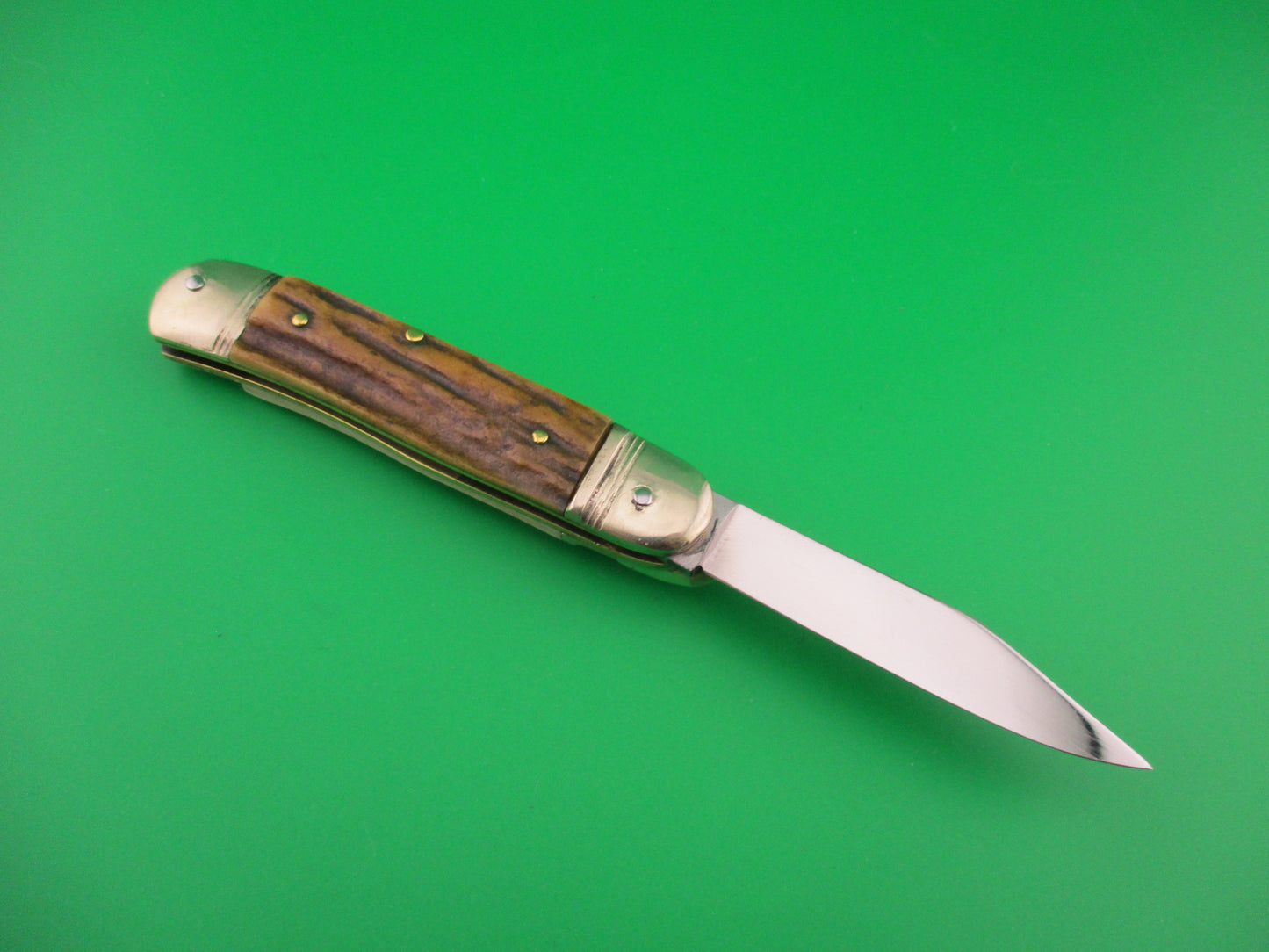 Hubertus 8cm West German Lever Liliput Stag vintage automatic knife