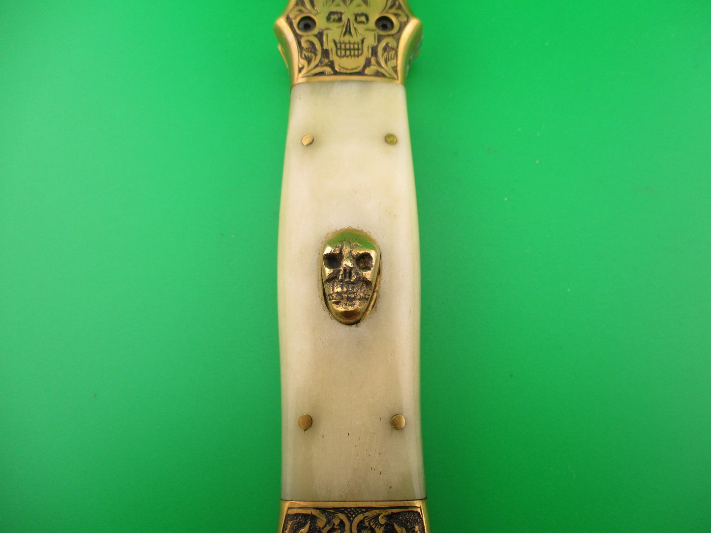 Grim Reaper Skull Button 29cm Custom Automatic Knife by Orang Zaib